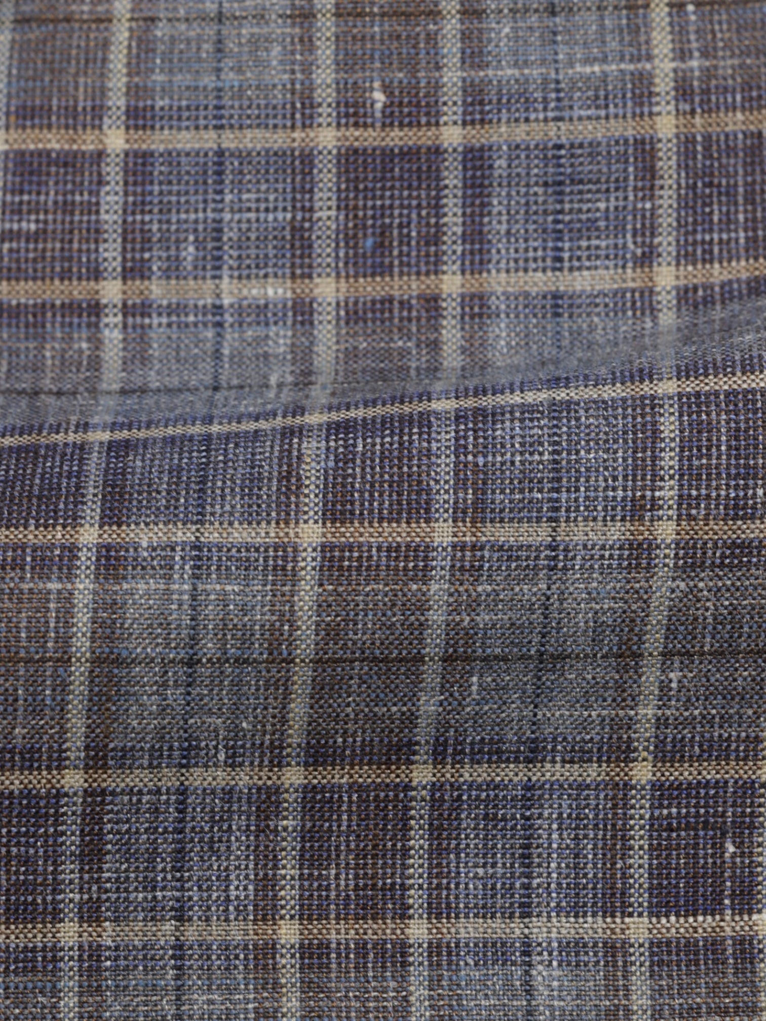 Ermenegildo Zegna Taupe & Wine Red Wool, Silk & Linen Checkered Jacket