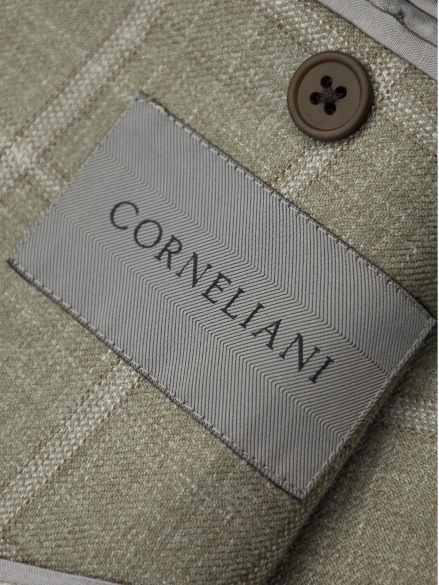 Corneliani Taupe Windowpane Jacket