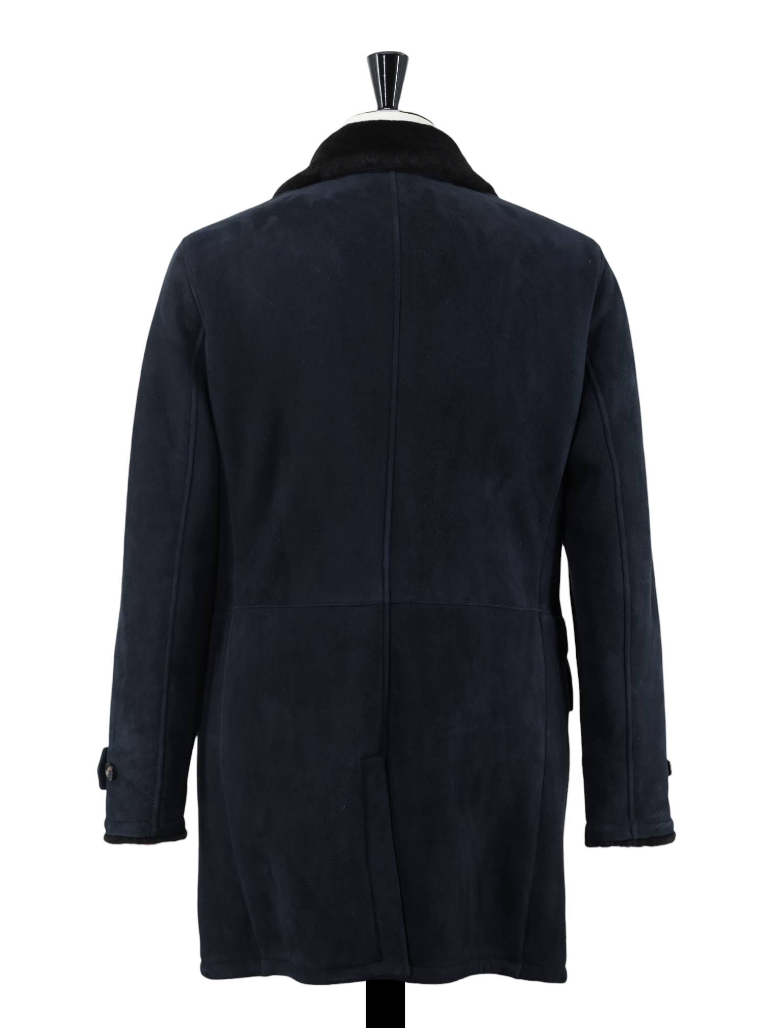 Ermenegildo Zegna Navy Lambskin Suède Lammy Coat