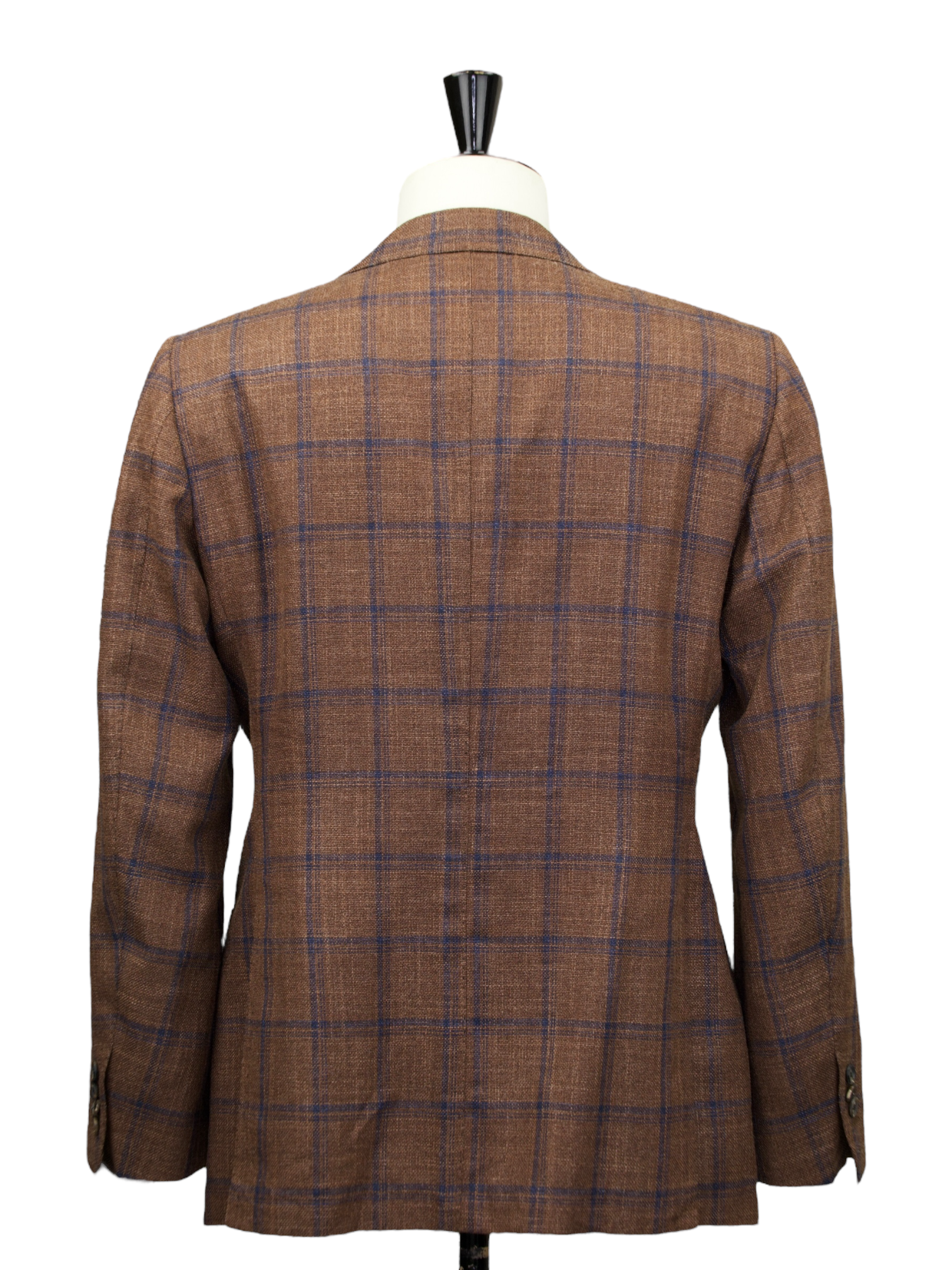 Cesare Attolini Chestnut Brown Wool & Silk Hopsack Windowpane Jacket