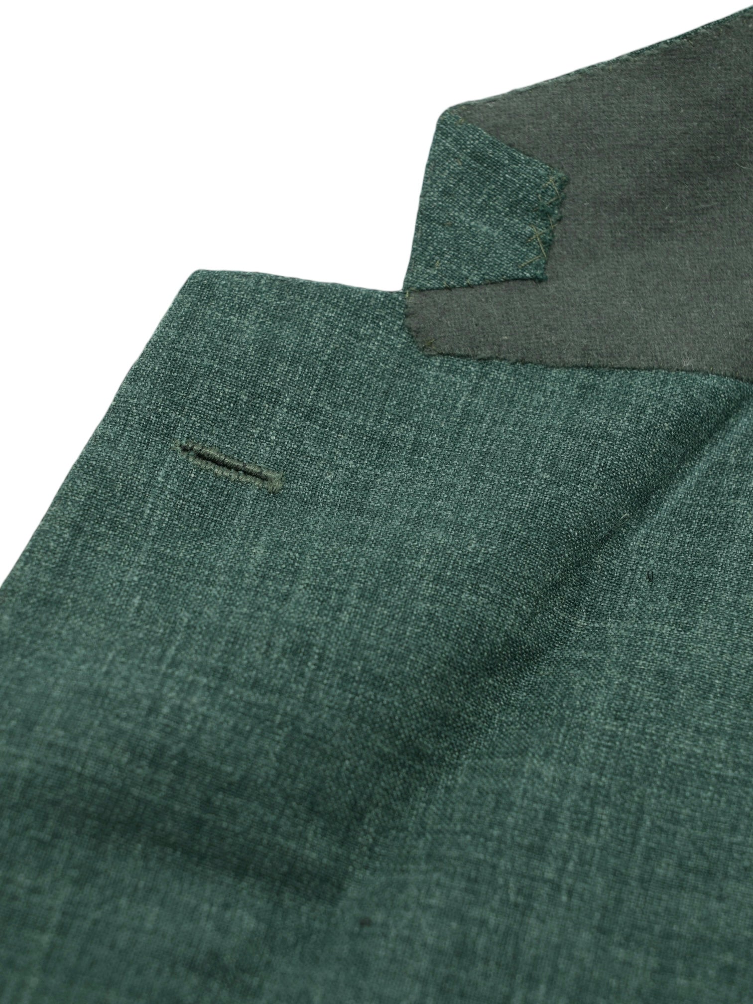 Kiton Verdigis Green Wool & Linen Melange Jacket