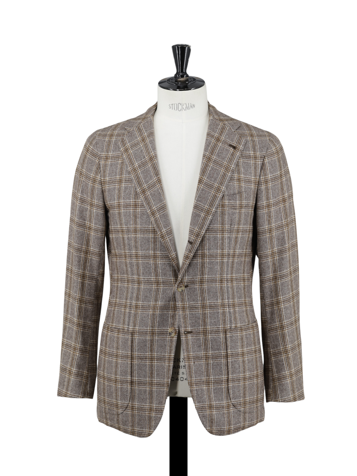 Orazio Luciano Brown Brushed Wool & Cashmere Prince of Wales Jacket