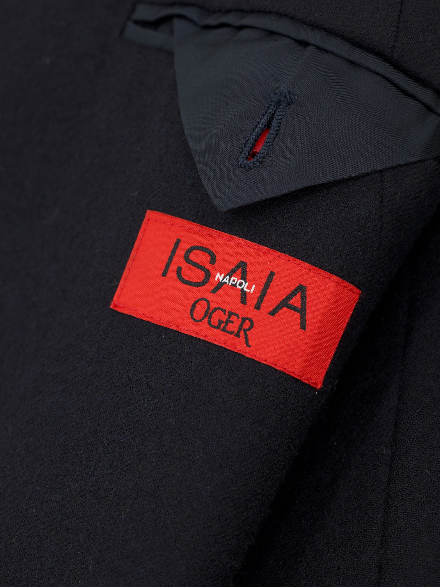 Isaia Deep Navy Double-Faced Wool Overcoat