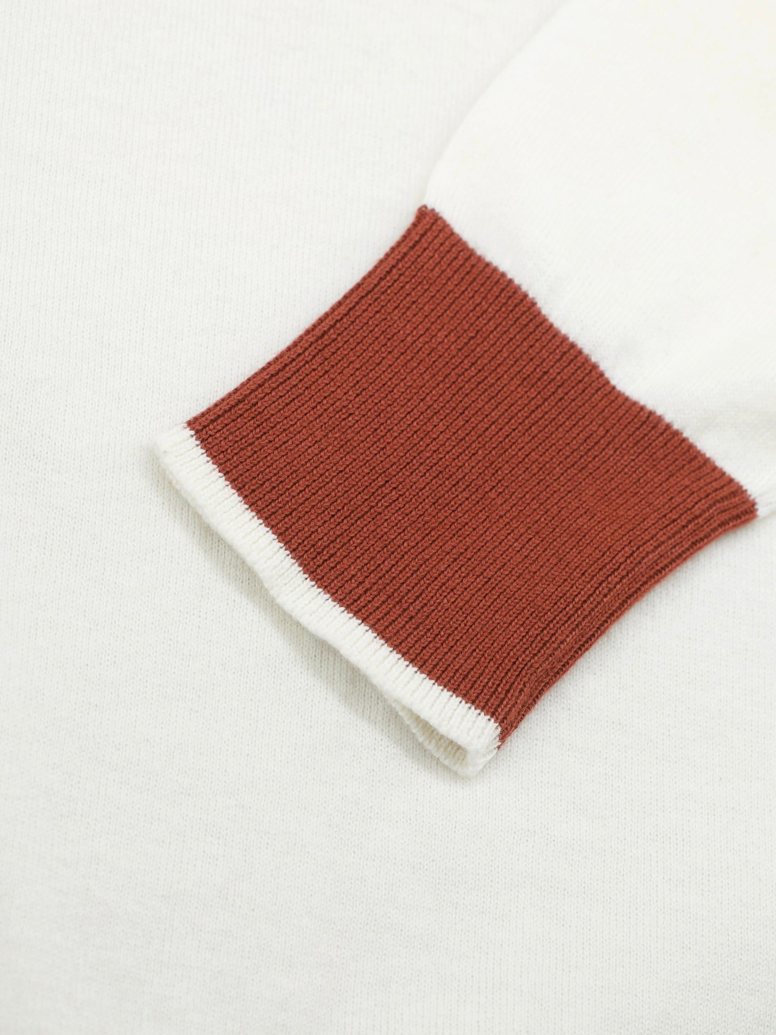 Doriani Cashmere Offwhite & Burnt Orange Cotton & Cashmere Full-Zip Knitwear