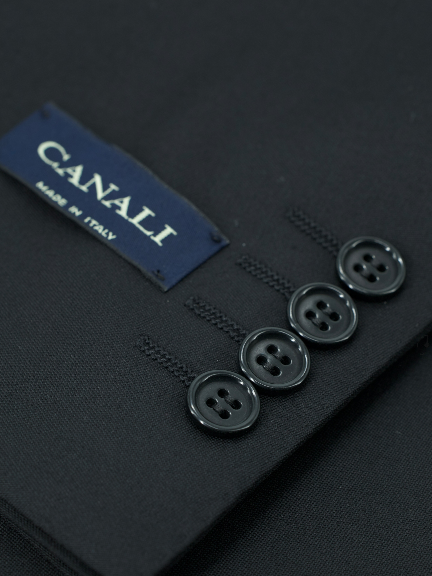 Canali Black Fine Wool Ceremonial Lounge Jacket