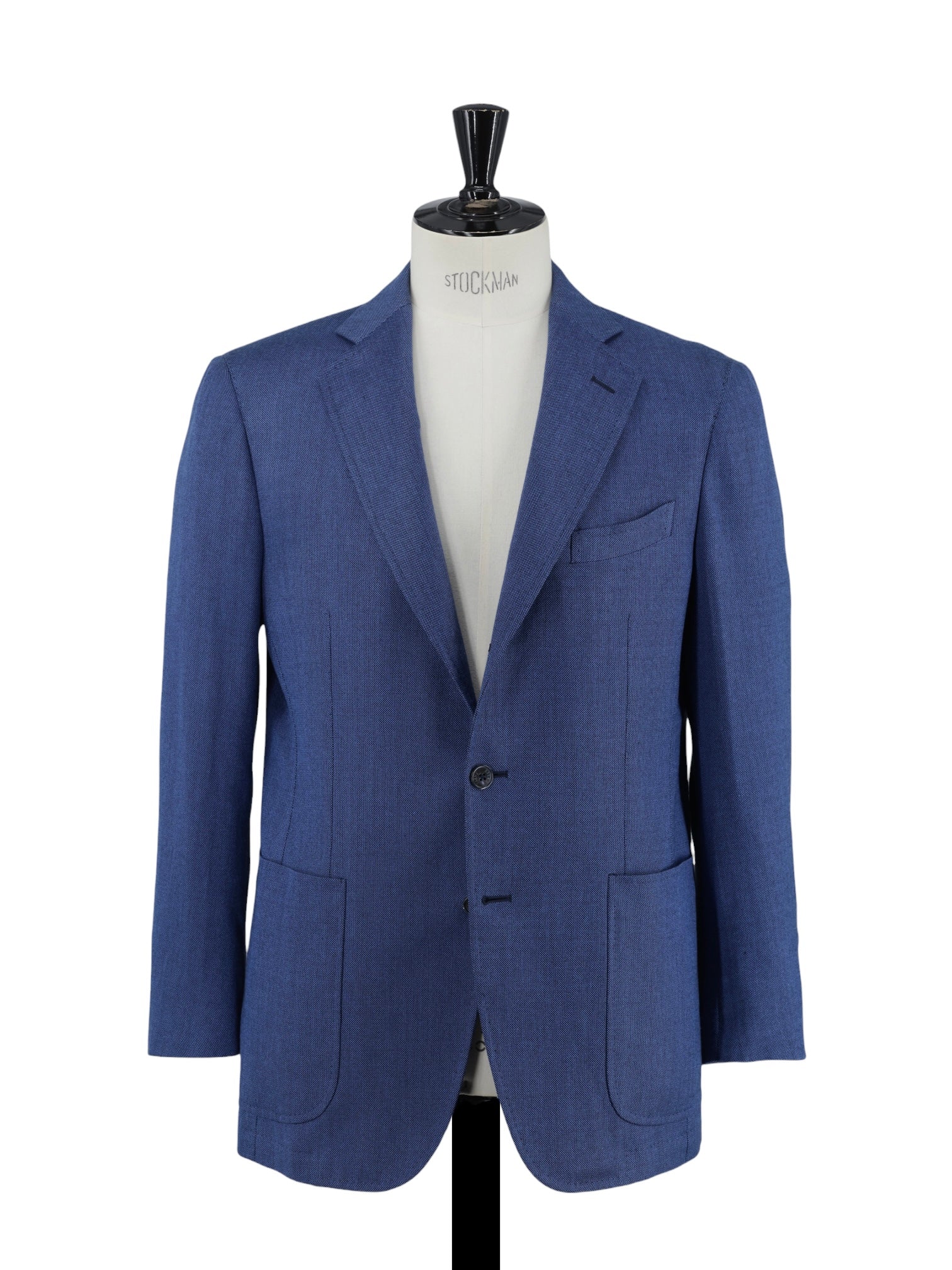 Zilli Blue Silk & Cotton Pinpoint Jacket