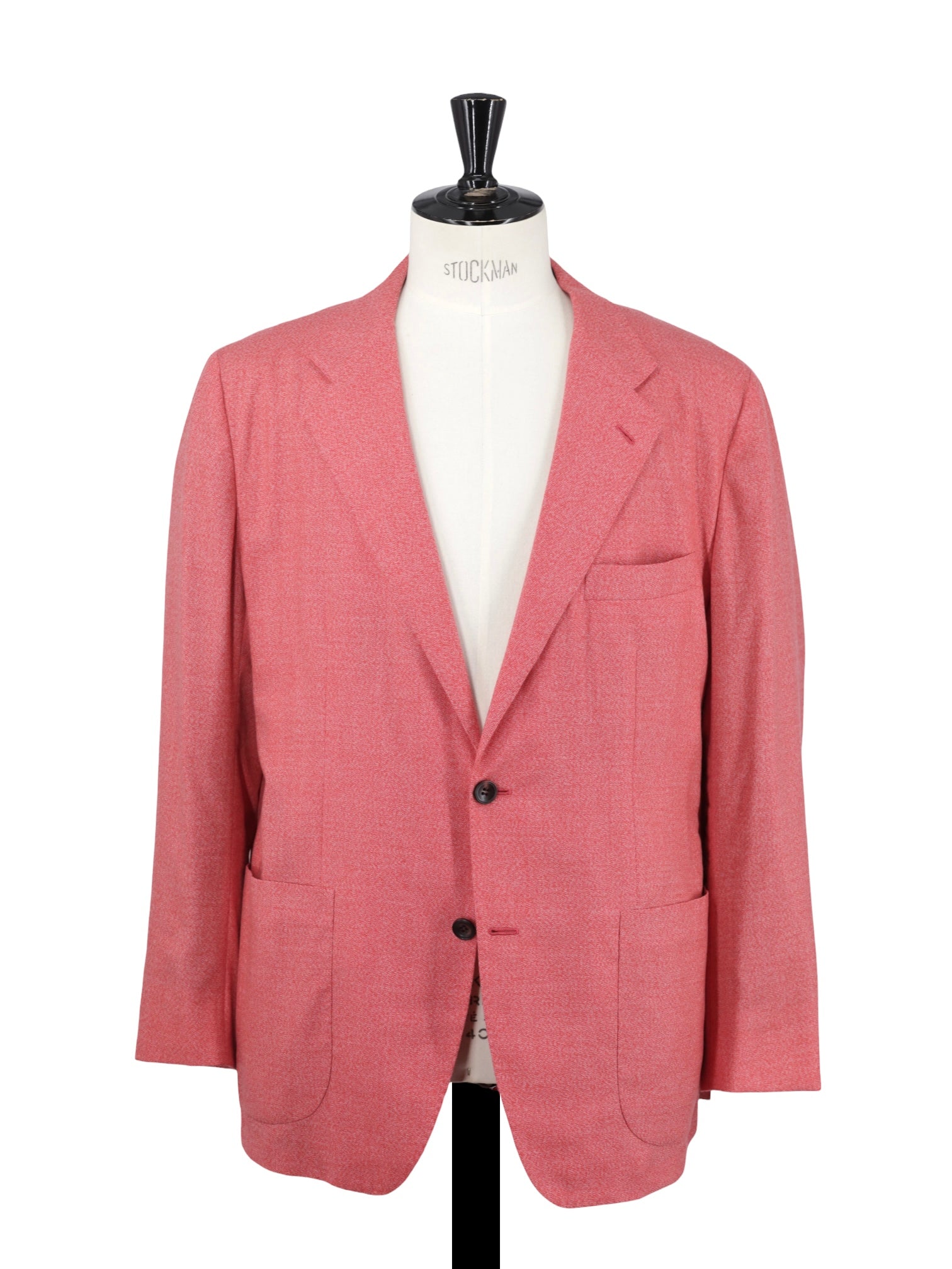 Kiton Bright Coral Red Pure Lightweight-Cashmere Speckle Jacket