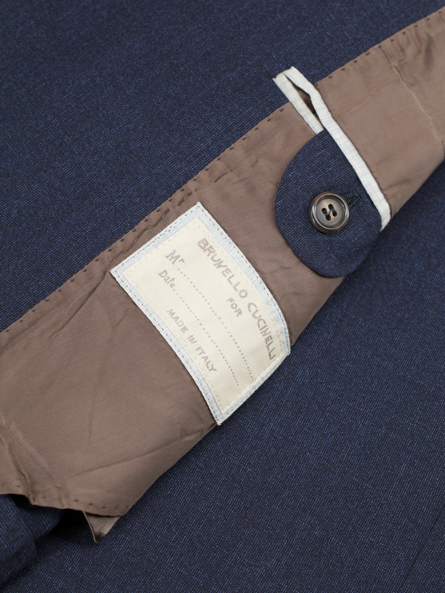 Brunello Cucinelli Dark Blue Wool-Blend Pinpoint Suit