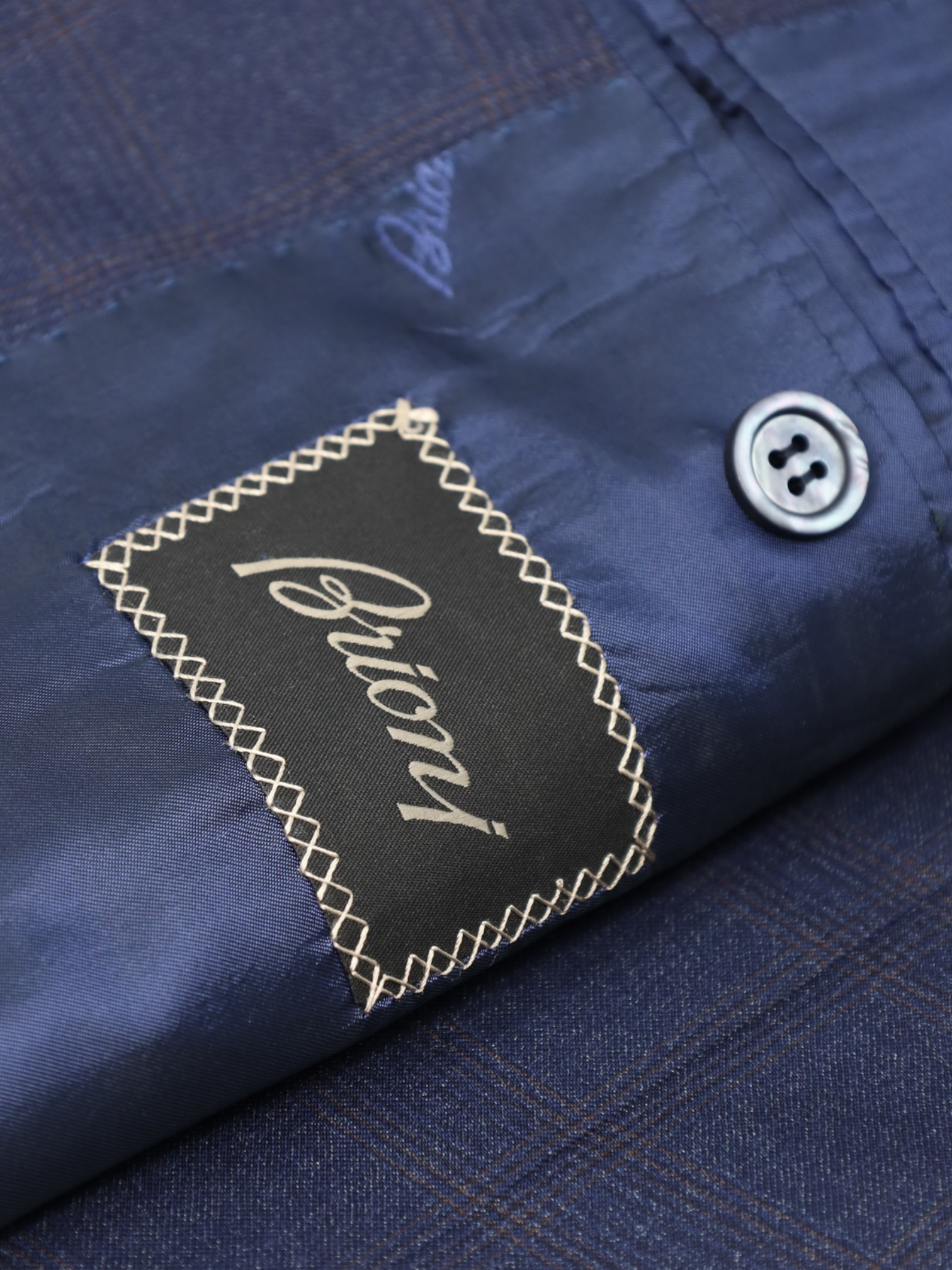 Brioni Blue and Brown 3-Piece Wool & Silk Glenplaid Suit