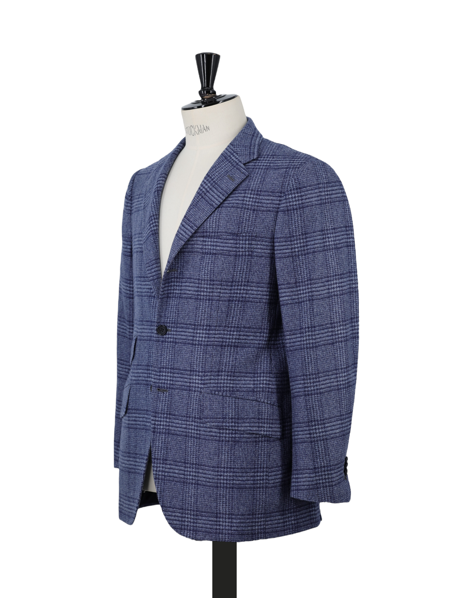 Kiton Bluette Pure Plushy-Cashmere Prince of Wales Winter Jacket