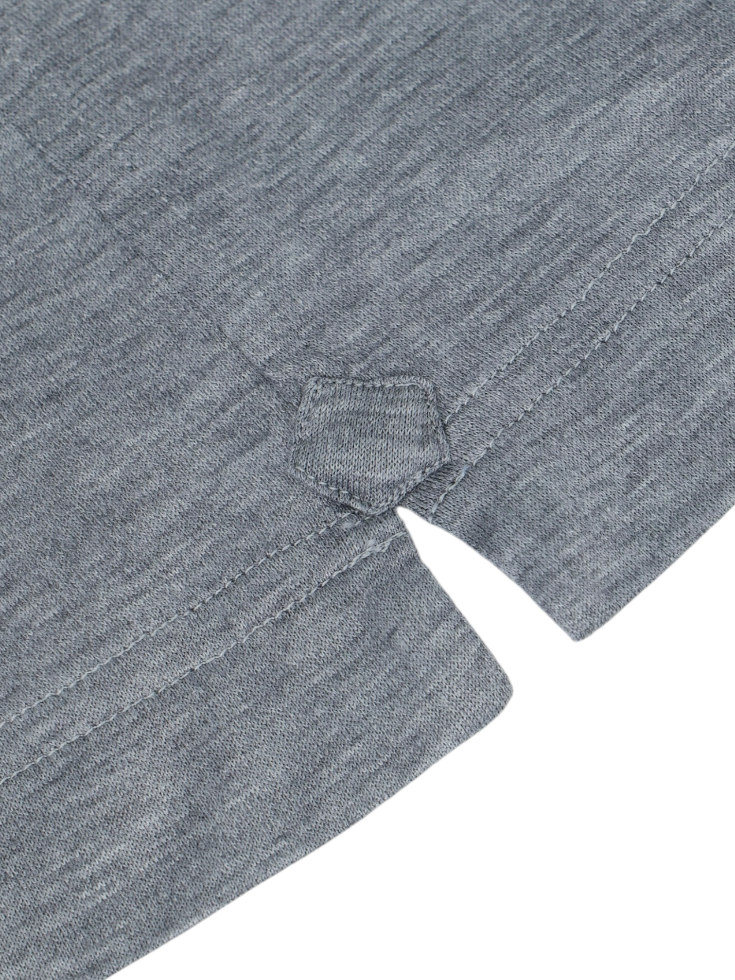 Fray Grey Cotton Jersey Knitted Button-Down Shirt