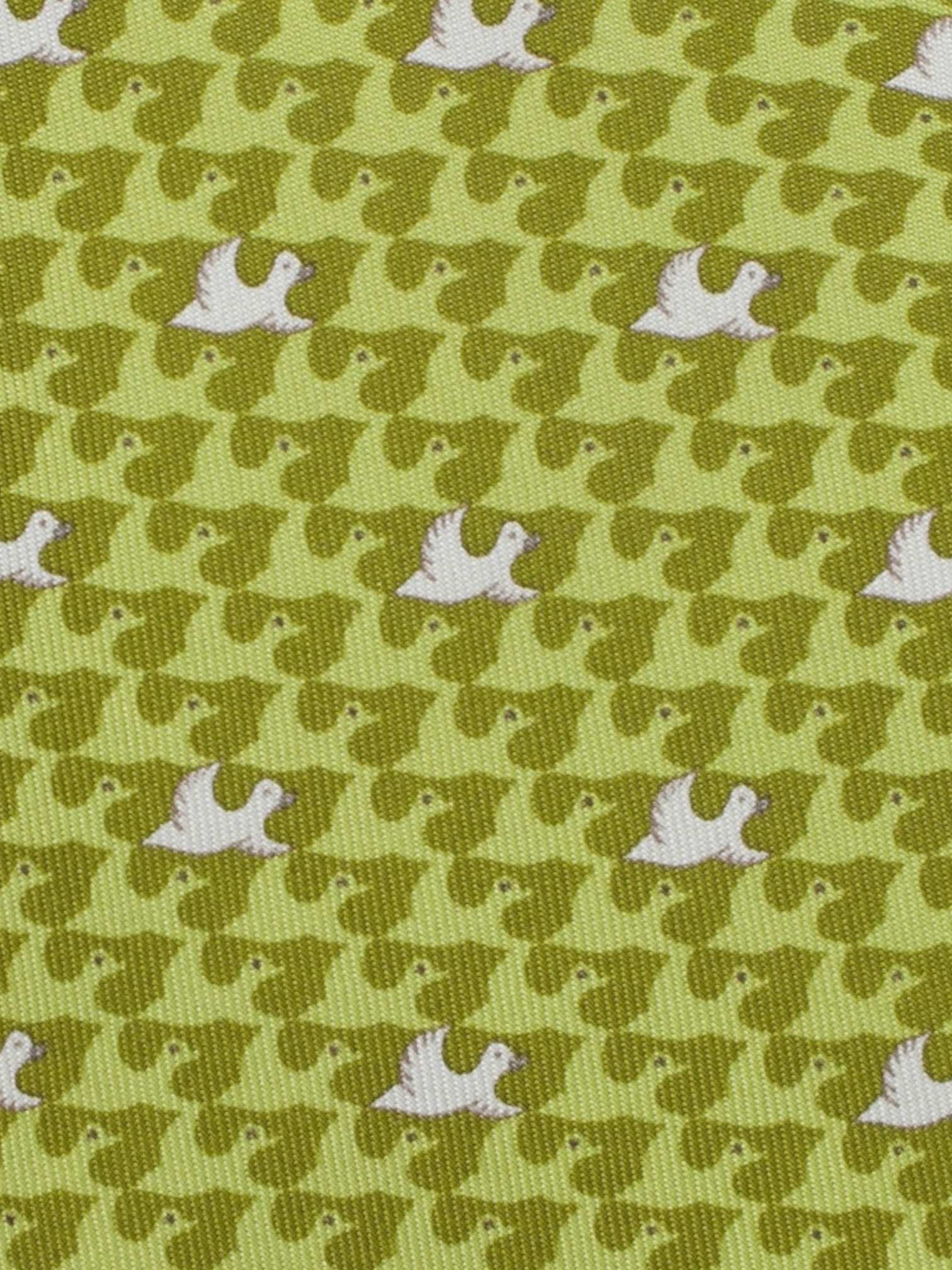 Hermès Lime Green Silk Bird Pattern Tie
