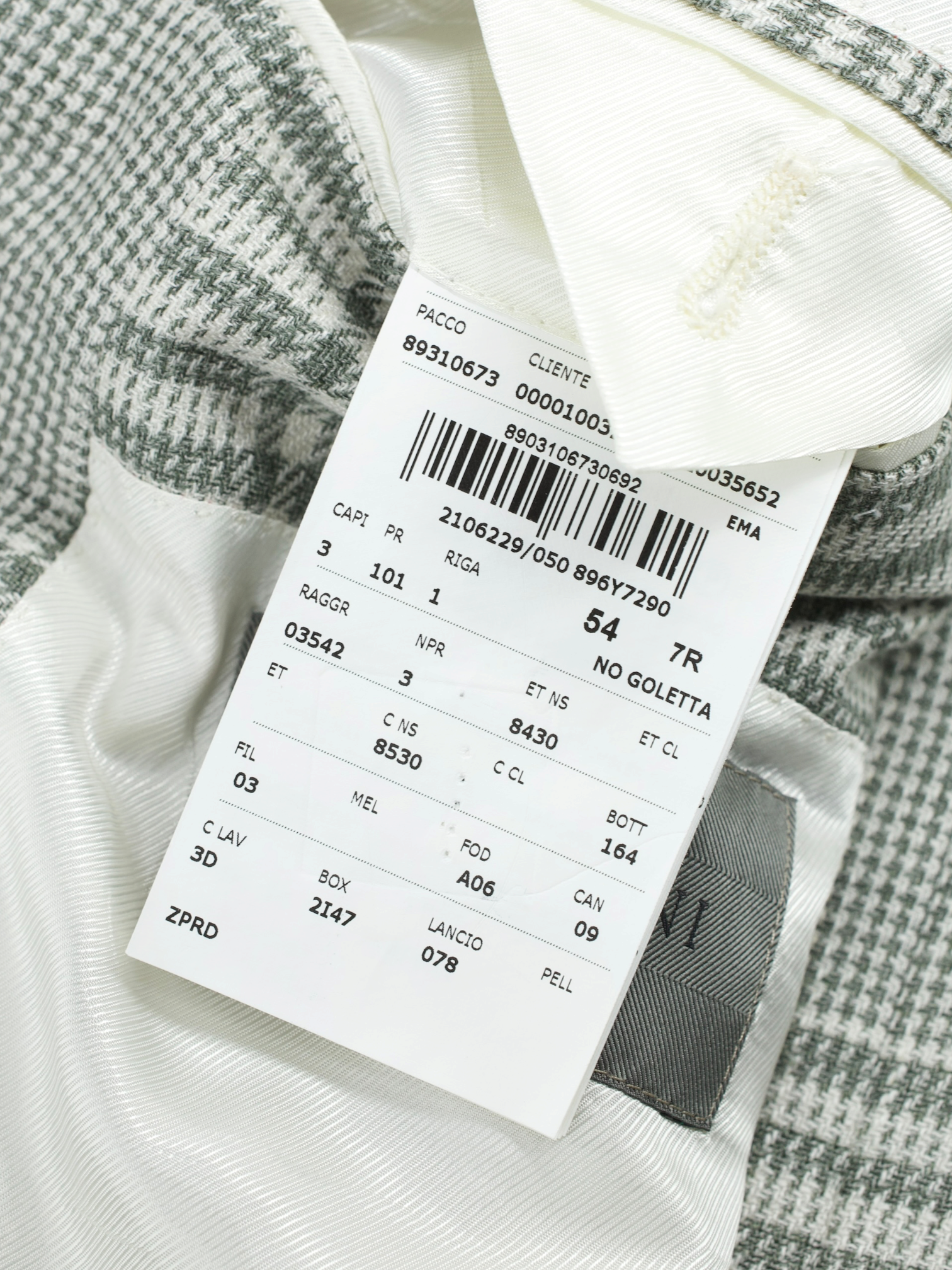Corneliani Muted Green Wool, Silk & Linen Glenplaid Jacket