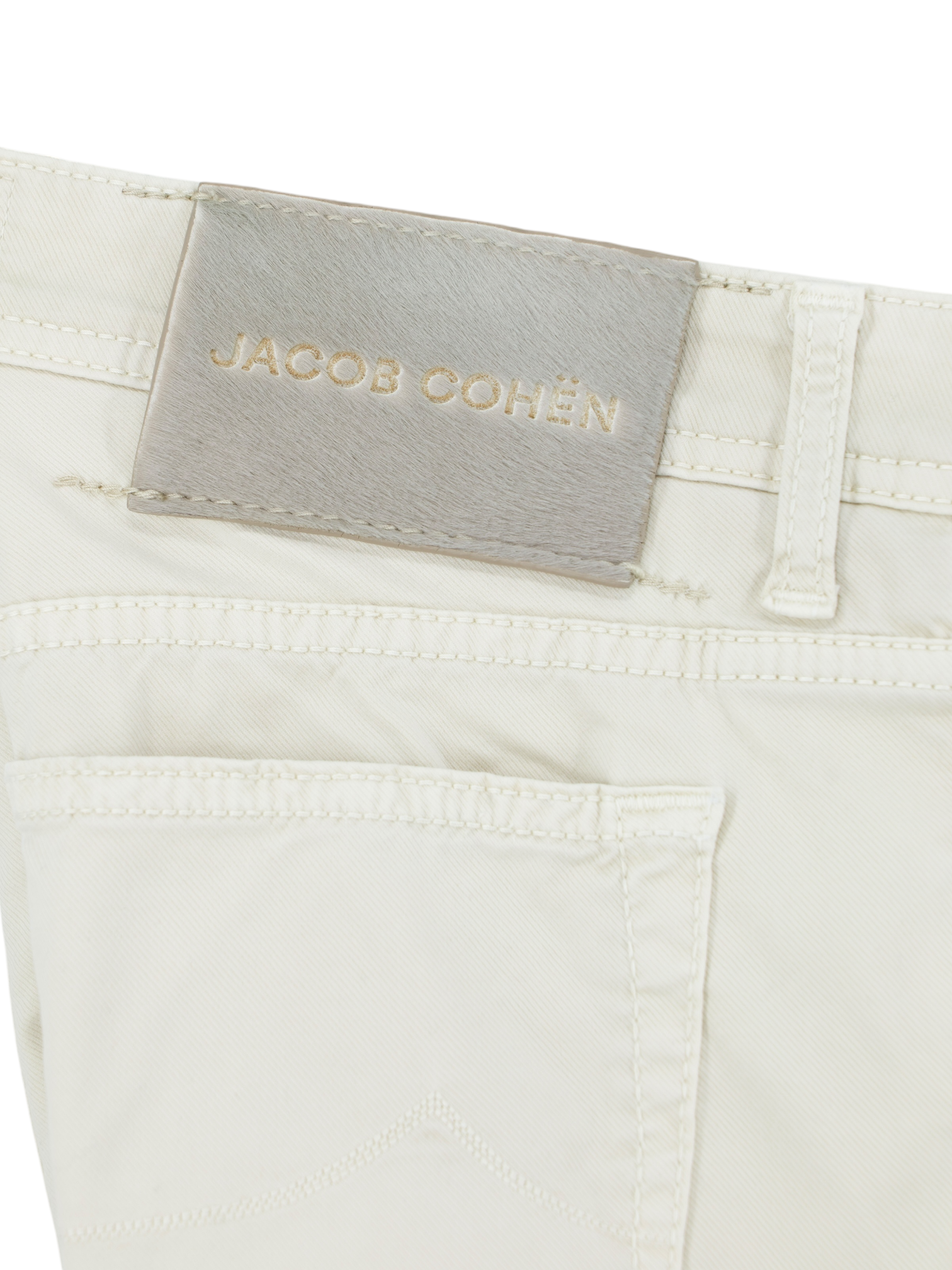 Jacob Cohen Ecru Cotton, Lyocell-Stretch 5-Pocket "Bard" Dress Chino