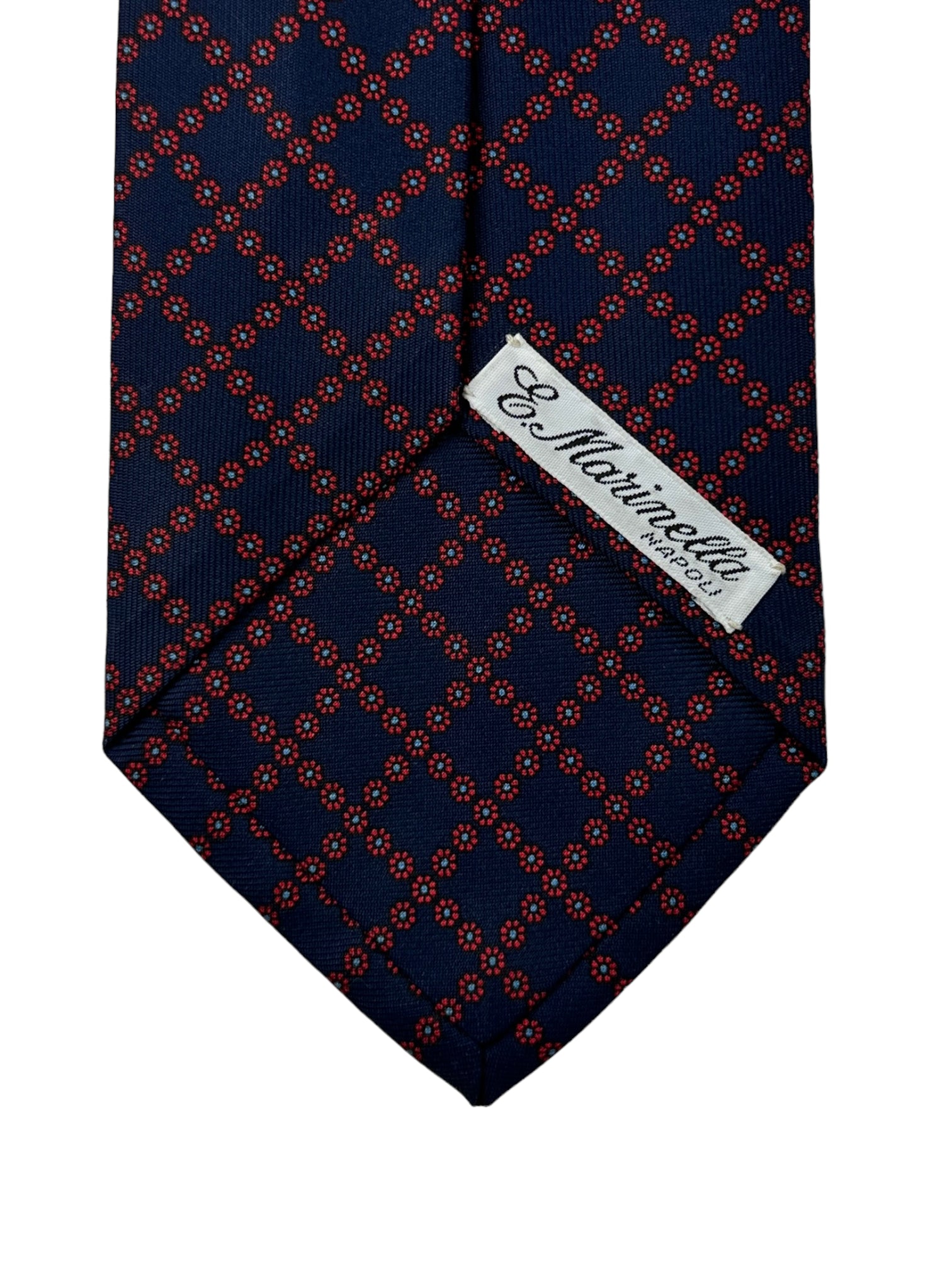 E.Marinella Navy and Red Diamond Shape Tie