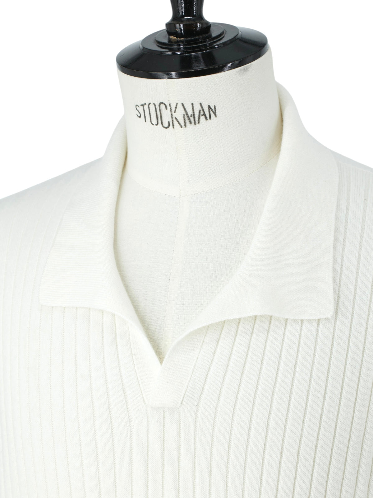 Loro Piana White Baby-Cashmere Buttonless Long-Sleeve Lexington Polo