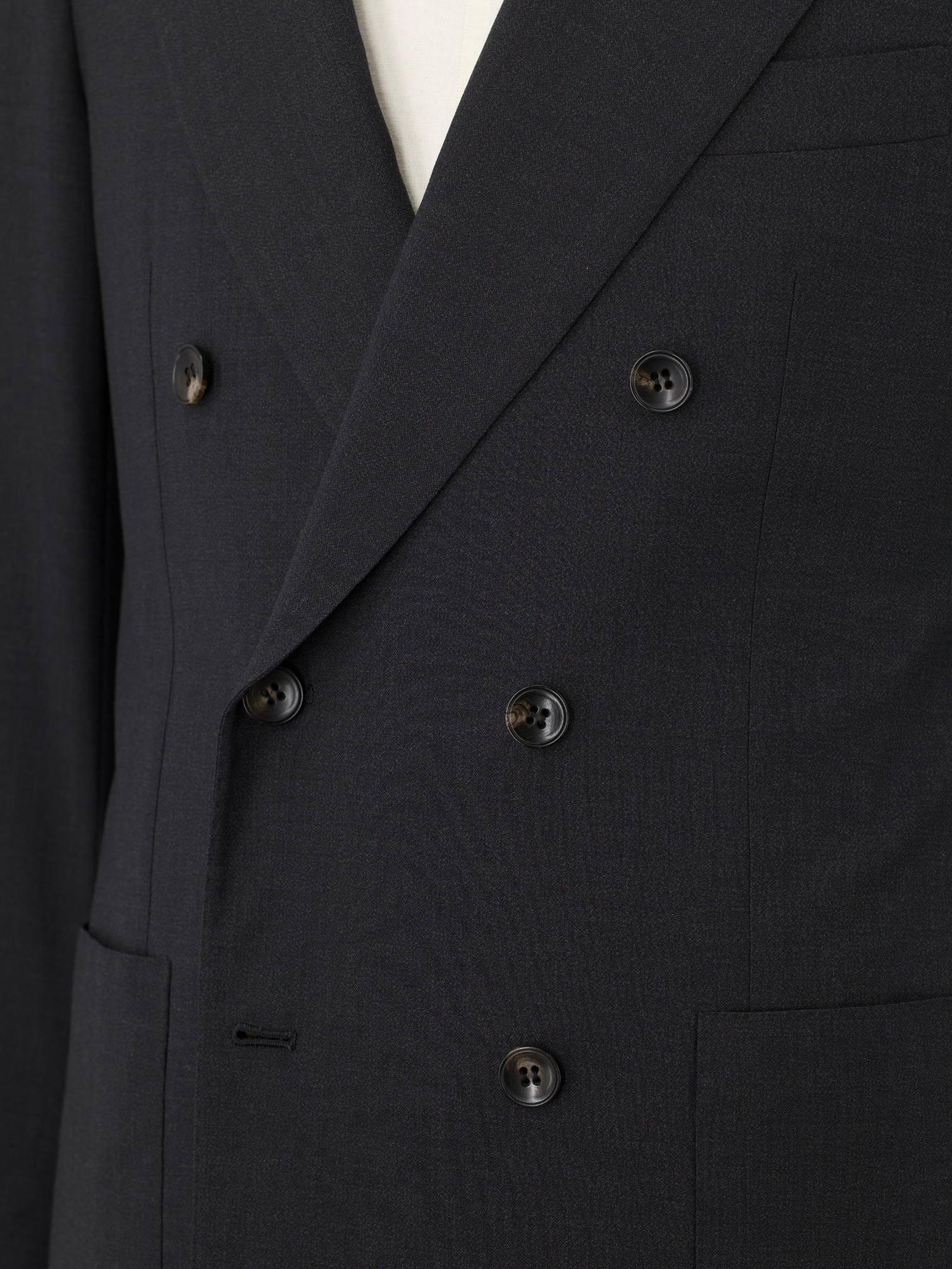 Kiton Anthracite Cool-Wool Neapolitan Double Breasted Suit