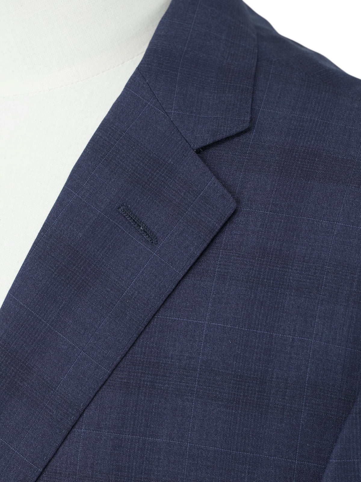 Corneliani Dark Blue Fine-Wool Checkered Suit
