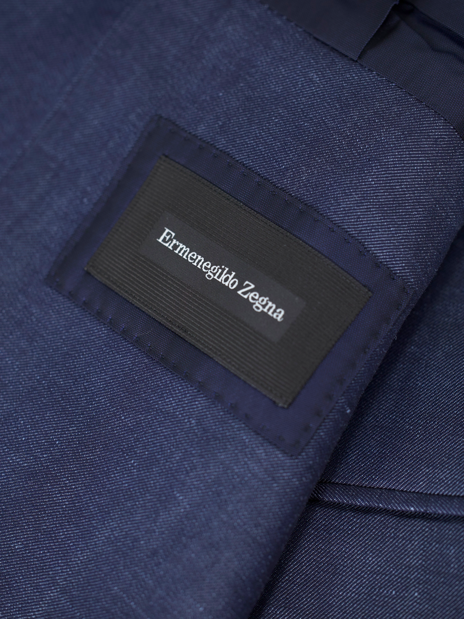 Ermenegildo Zegna Dark Blue Wool & Linen Twill Torino Suit