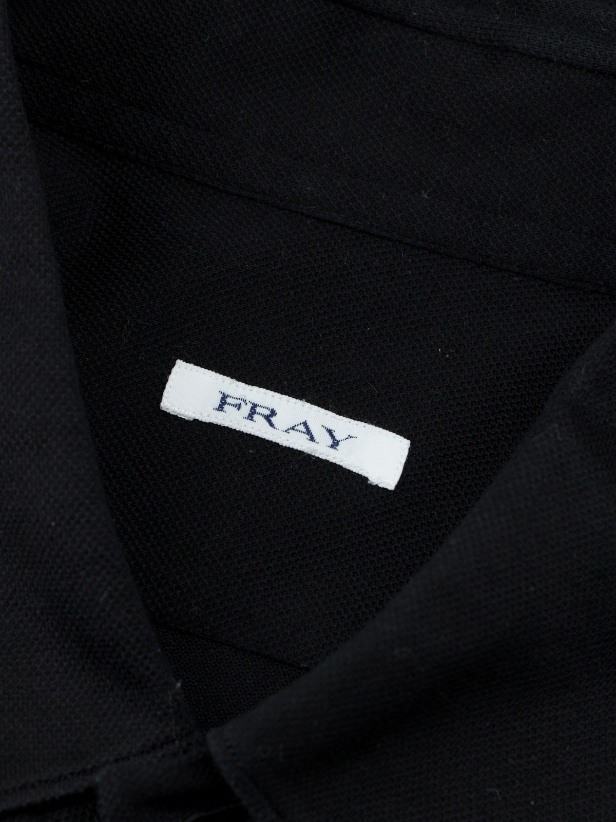 Fray Black Cotton-Pique Button-Down Shirt
