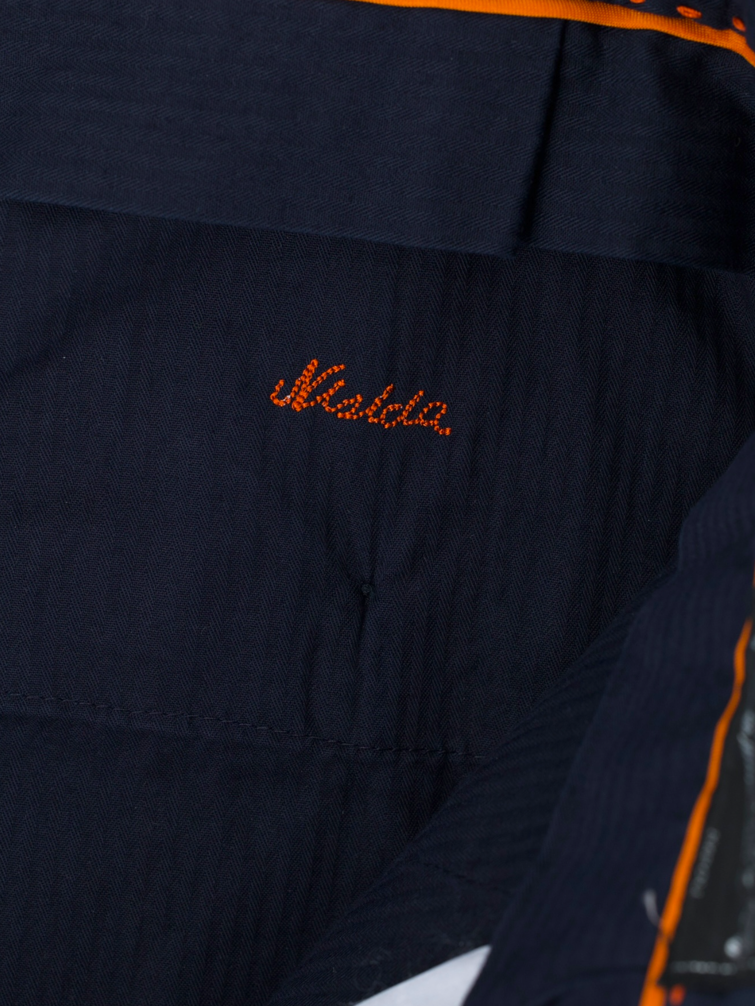 Marco Pescarolo Navy Cotton, Silk & Stretch 5-Pocket Chino