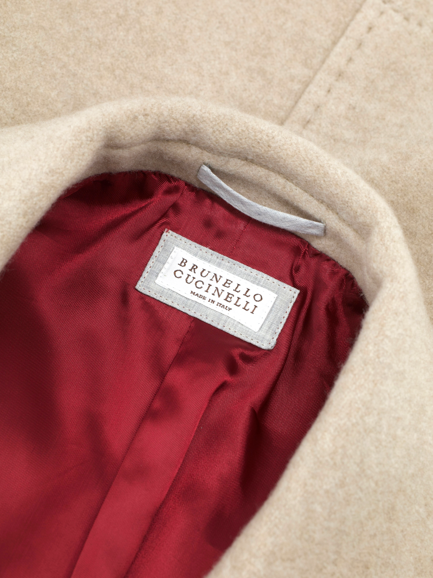 Brunello Cucinelli Beige Pure Cashmere Double-Breasted Overcoat
