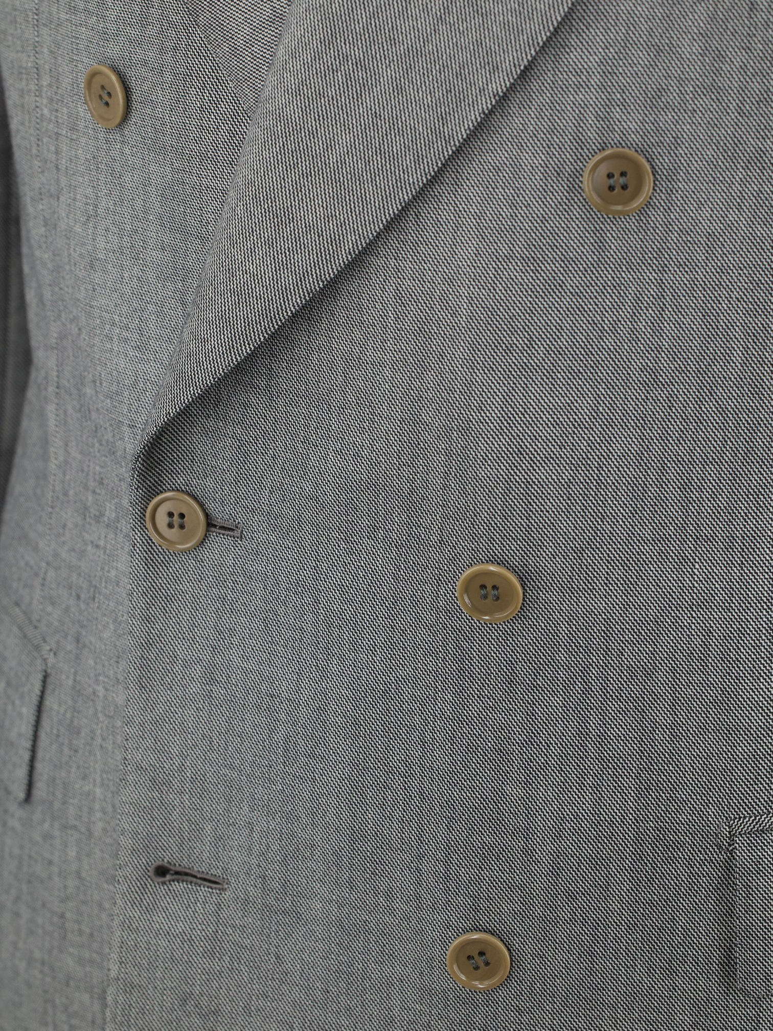 Brioni Grey Vintage Wool Double-Breasted Roman-Style Sharkskin Suit