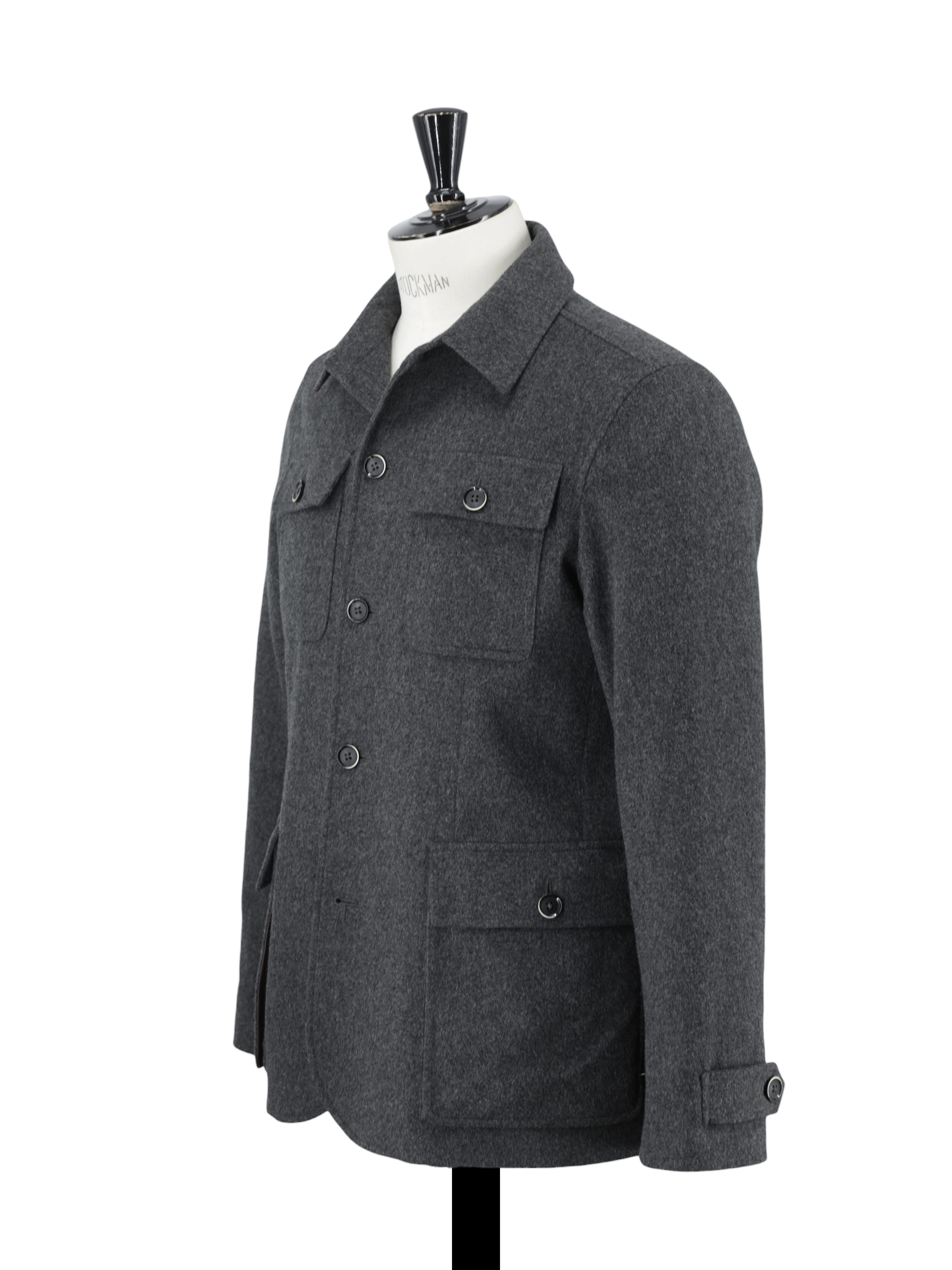Caruso Grey Wool-Flannel Sartorial Fieldjacket