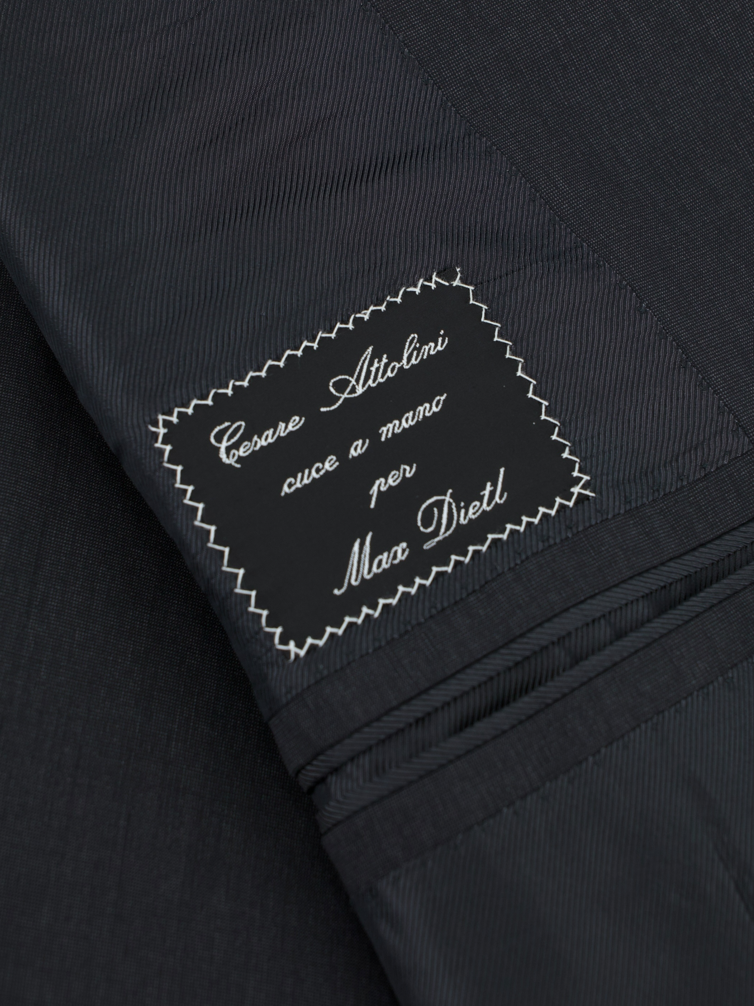 Cesare Attolini Charcoal Super 180's Pinpoint Business Suit