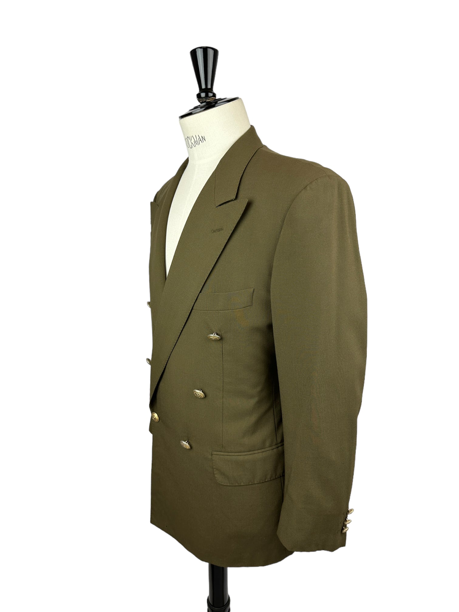 Corneliani Vintage Military Green Double Breasted Jacket
