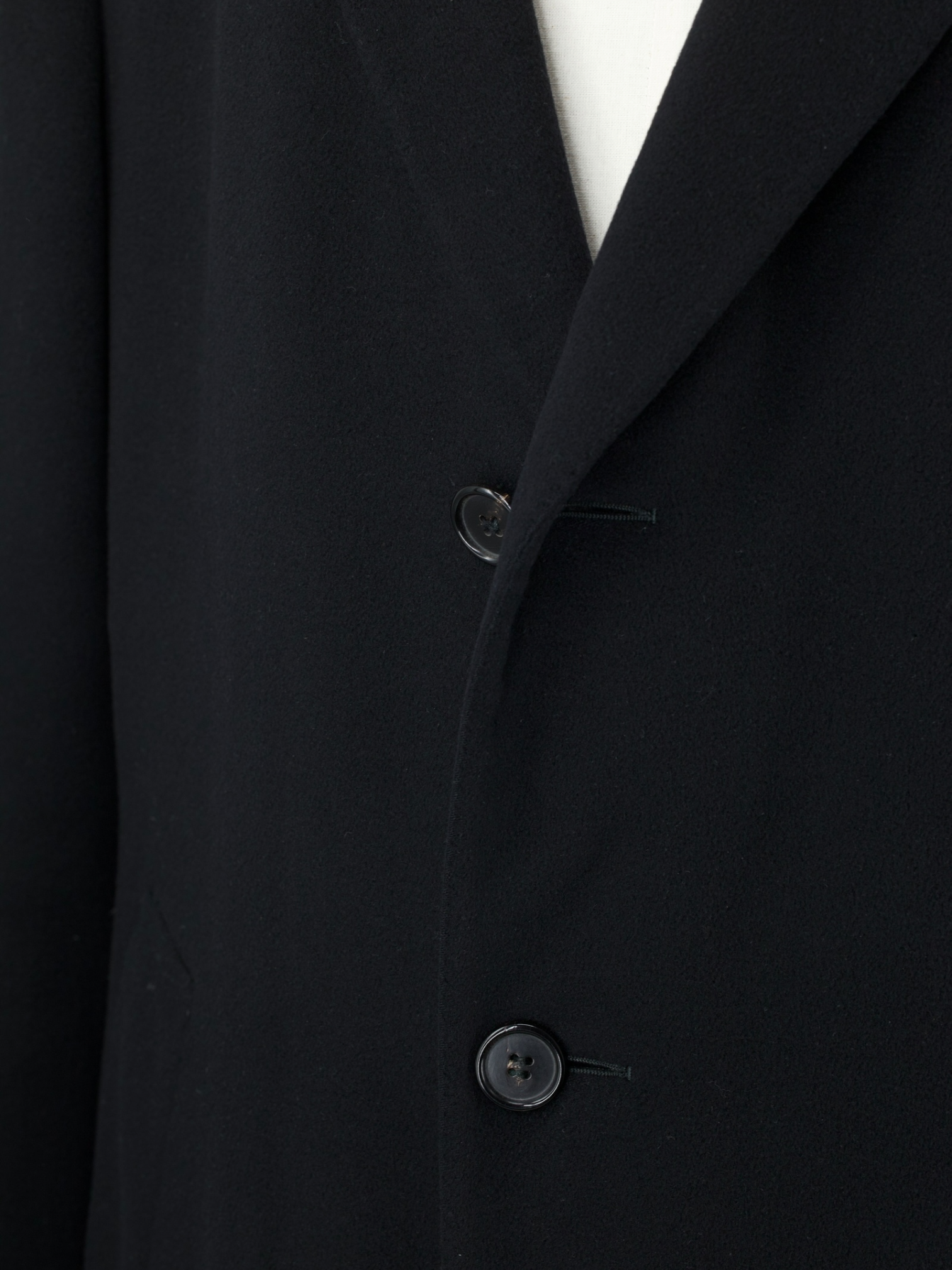 Caruso Vintage Black Pure "Guabello Soft Gold" Cashmere Overcoat