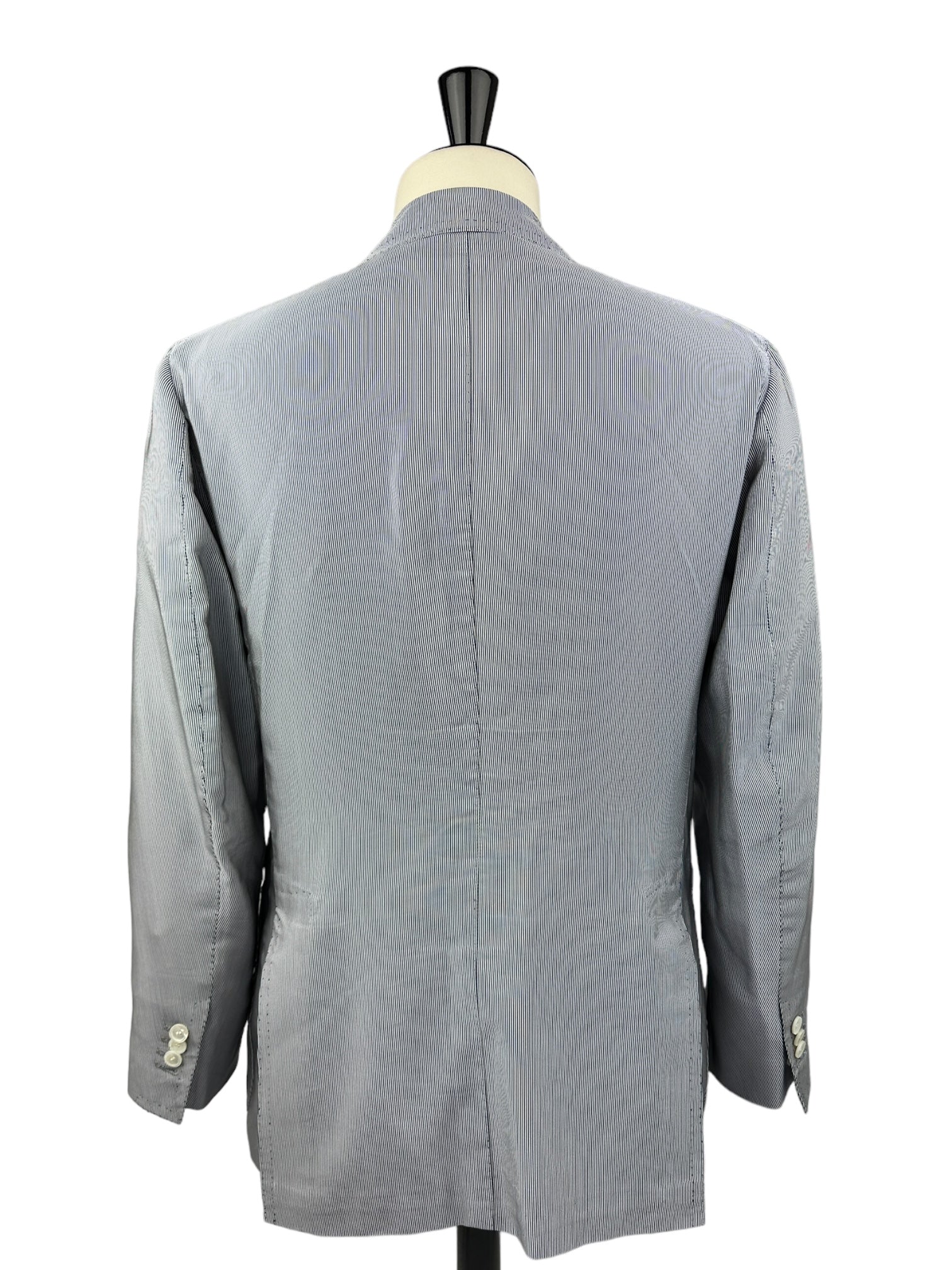 Cesare Attolini Light Grey Silk & Cotton Pinstripe Jacket