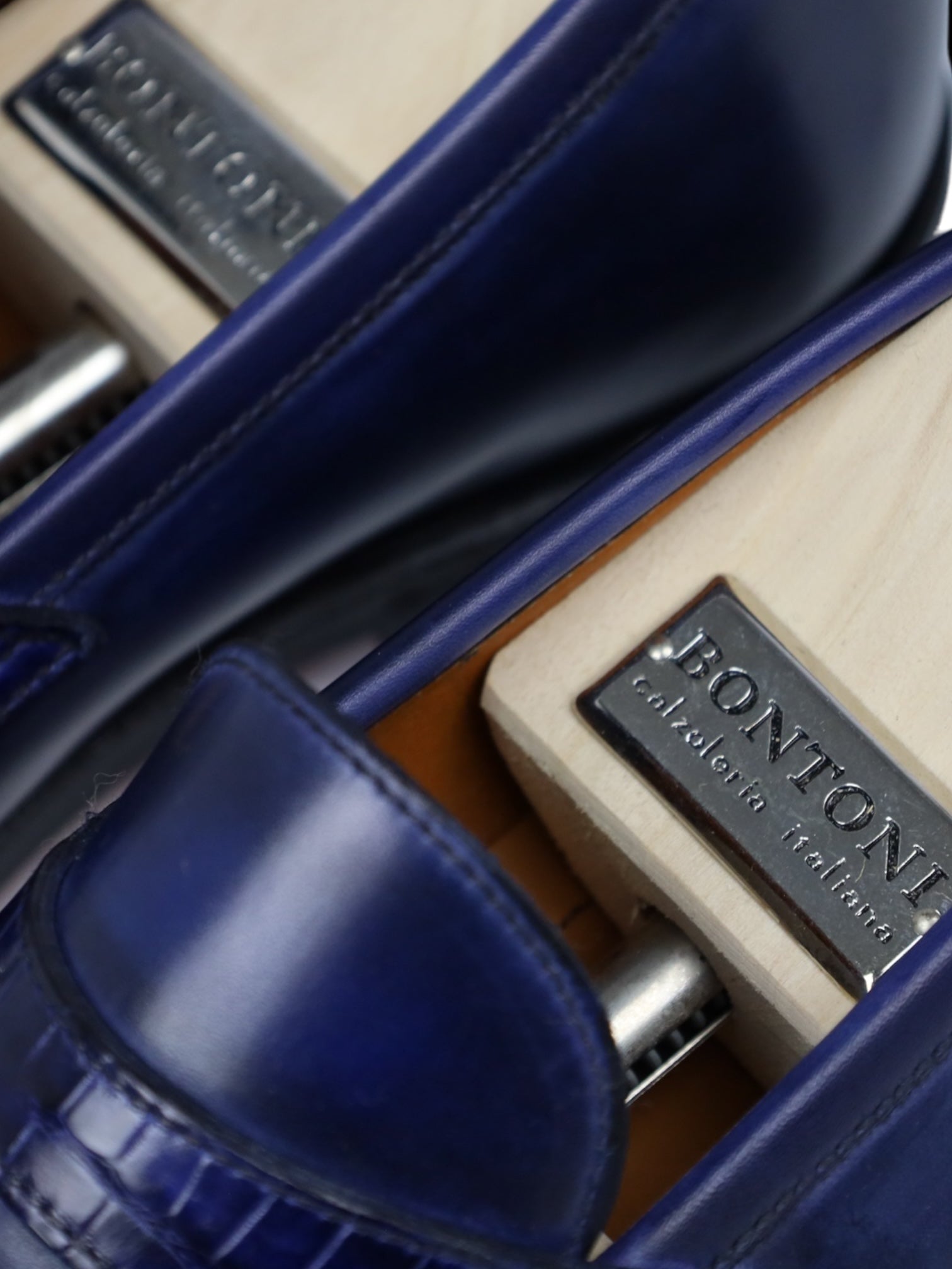 Bontoni Electric Blue Penny Loafer + Crocodile Belt & Details
