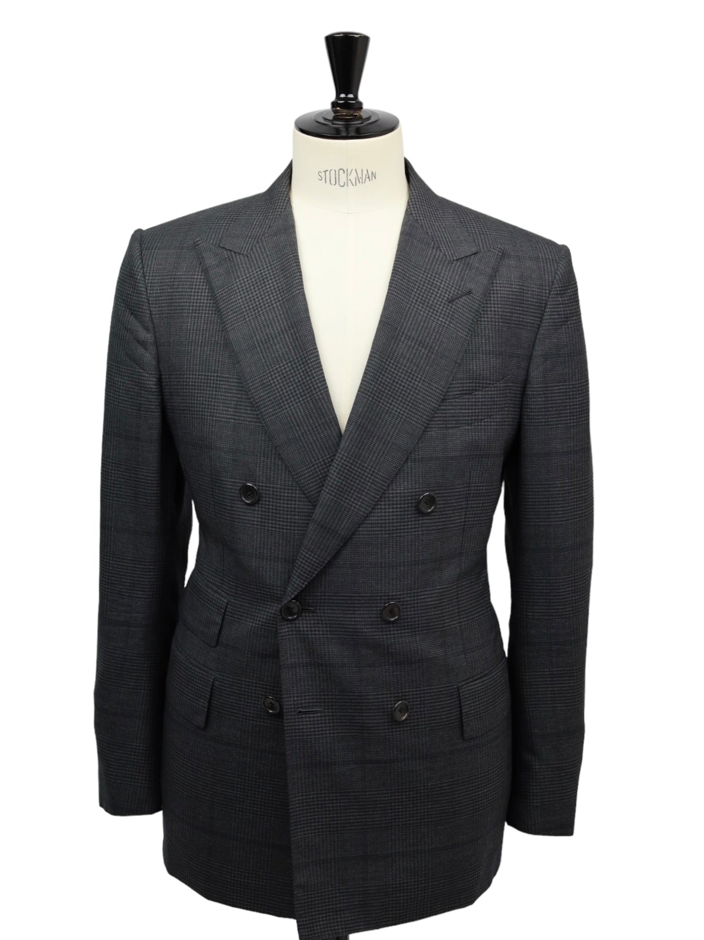 Tom Ford Grey Double Breasted Glenplaid Suit