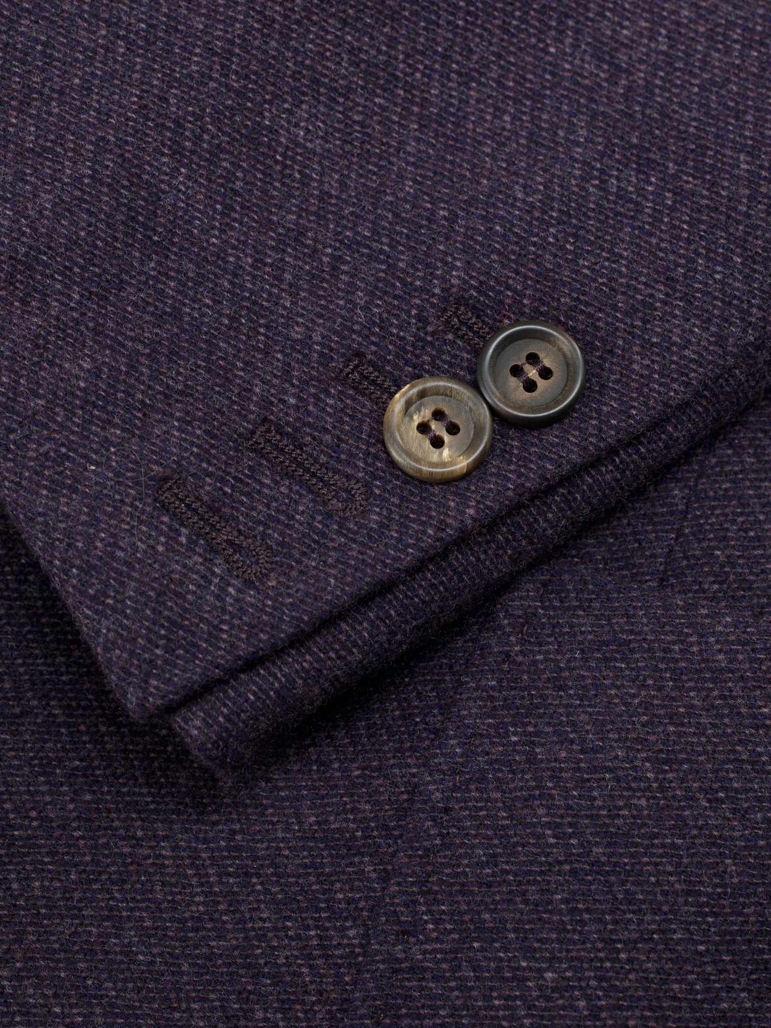 Brunello Cucinelli Aubergine Double Breasted Wool & Silk Micro-Structure Jacket