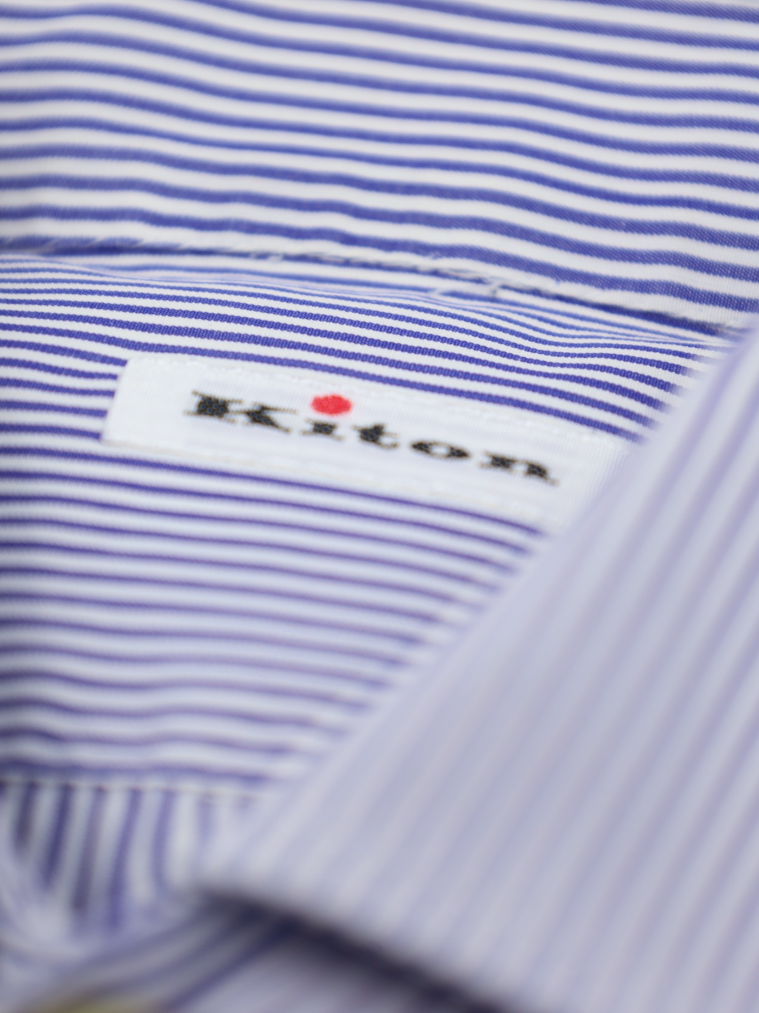 Kiton Light Blue Pinstripe Cotton Shirt