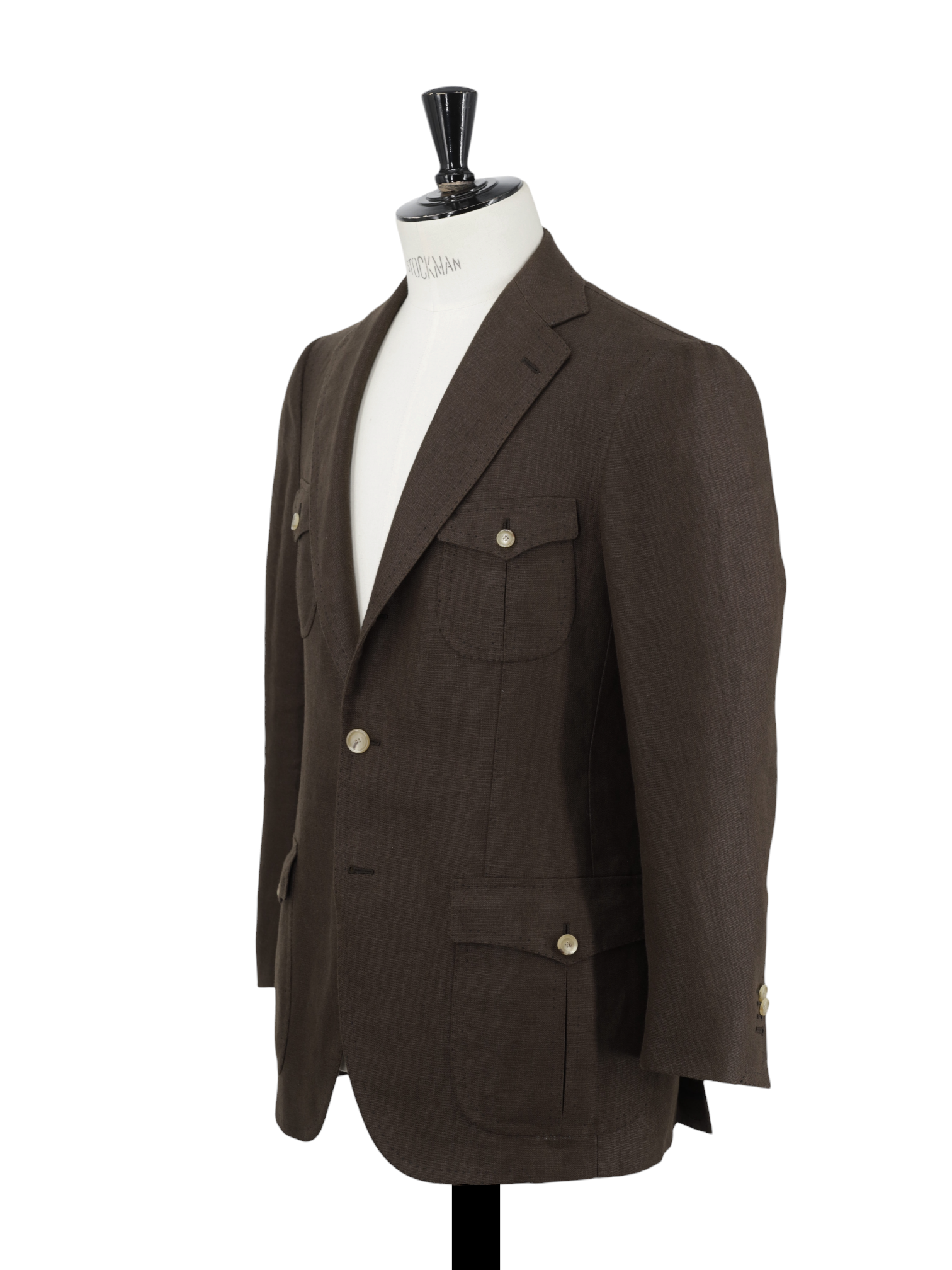 Cesare Attolini Dark Brown Pure-Linen Sartorial Sahariana-Jacket