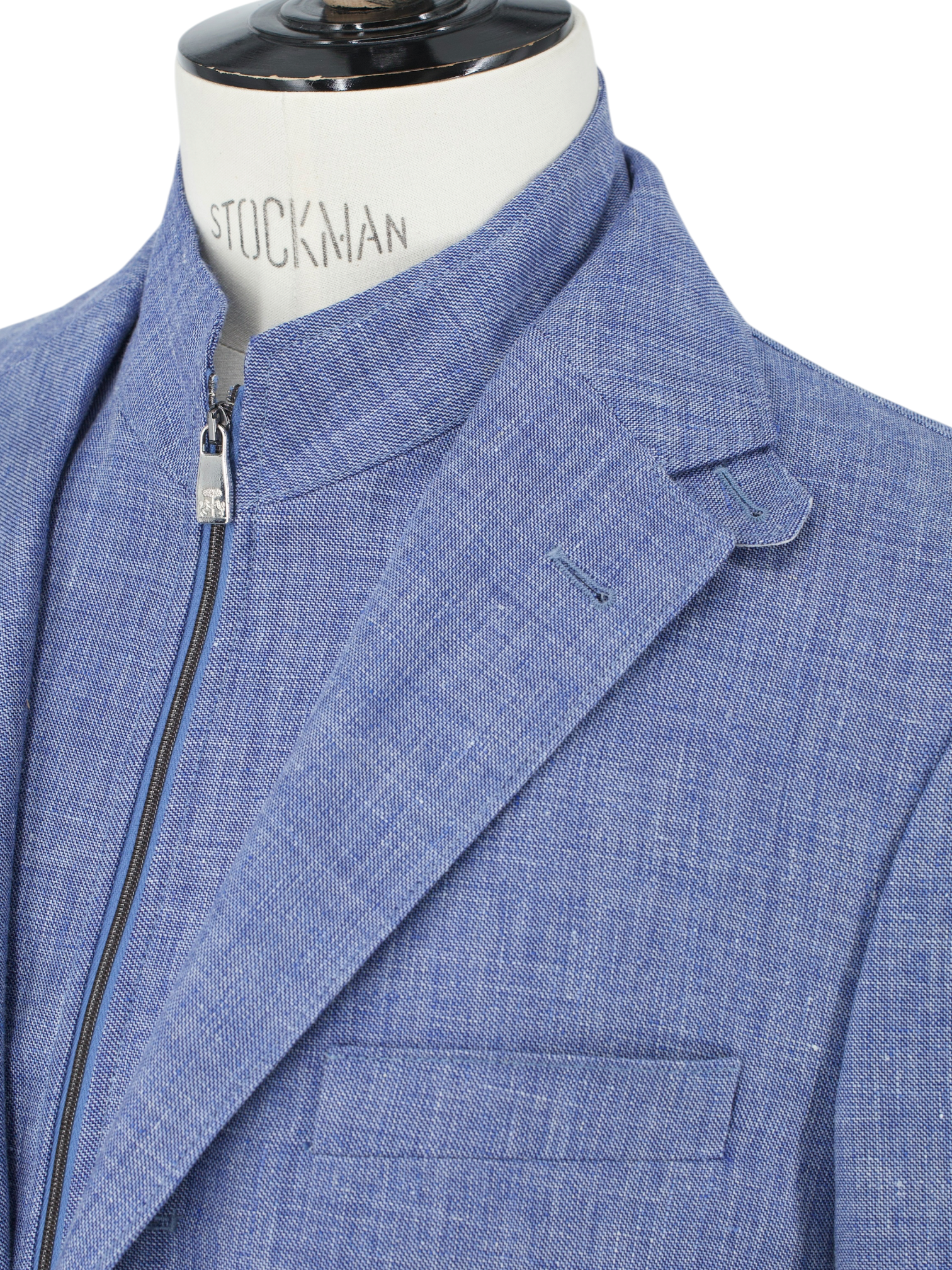 Corneliani ID Ice Blue Linen & Wool Melange Vespa Jacket