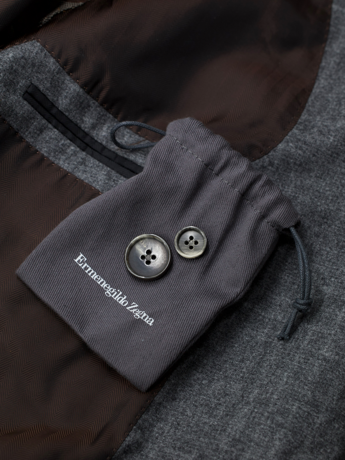 Ermenegildo Zegna Couture Grey Wool, Silk & Cashmere Micro-Check Suit