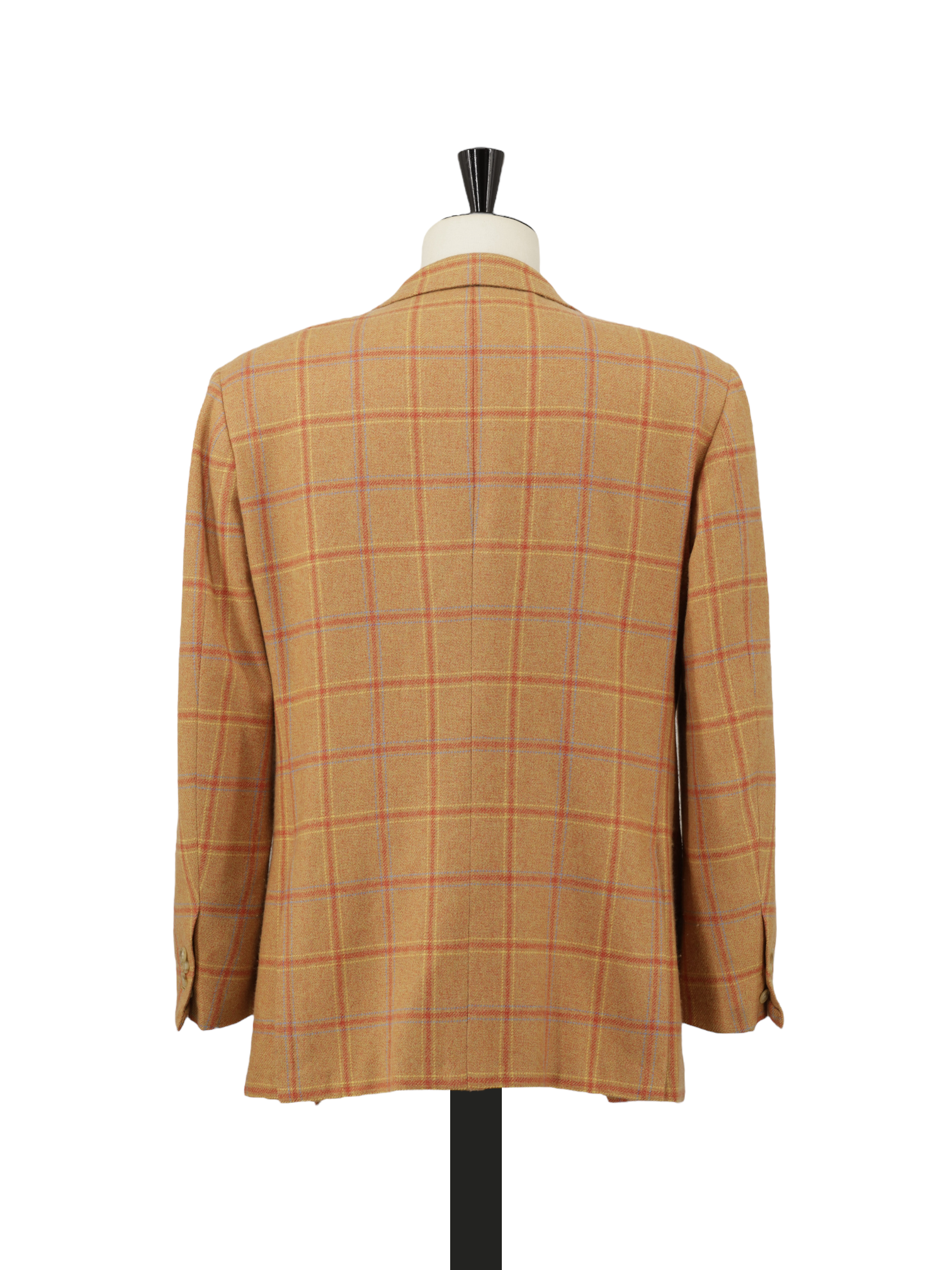 Kiton Sunset Orange & Coral Red Pure Cashmere Windowpane Jacket