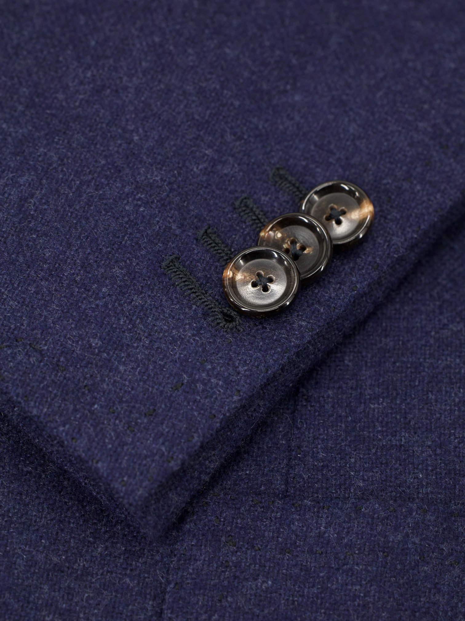 Cesare Attolini Dark Blue Pure Cashmere Pinpoint Jacket