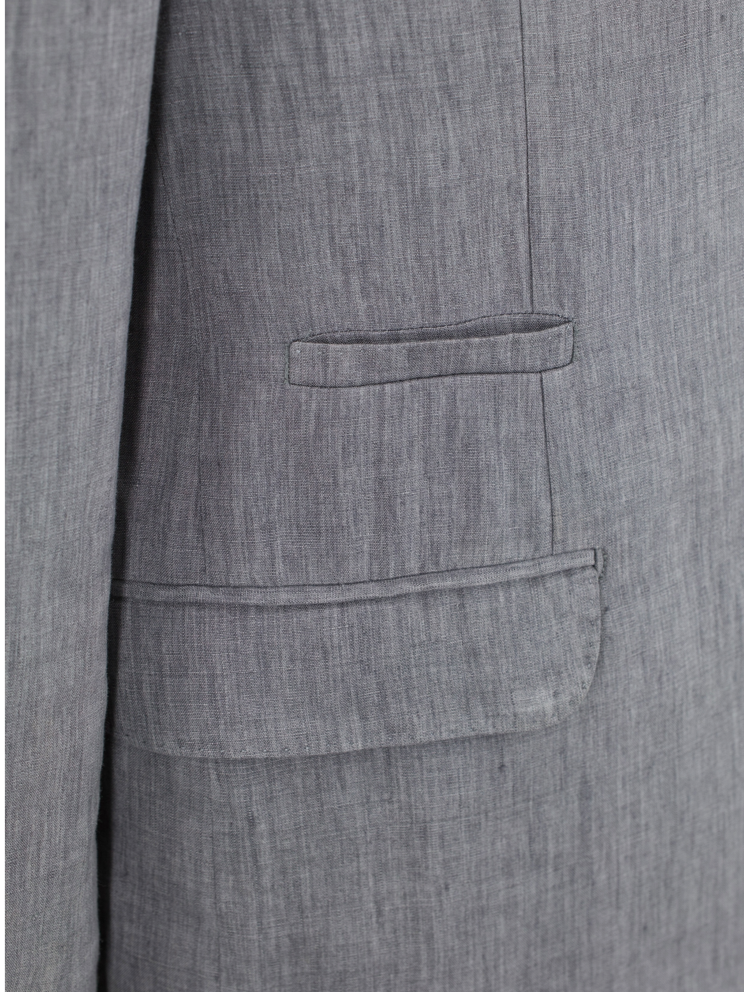 Brunello Cucinelli Light Grey Linen Elbow-Patch Italian-Countryside Jacket