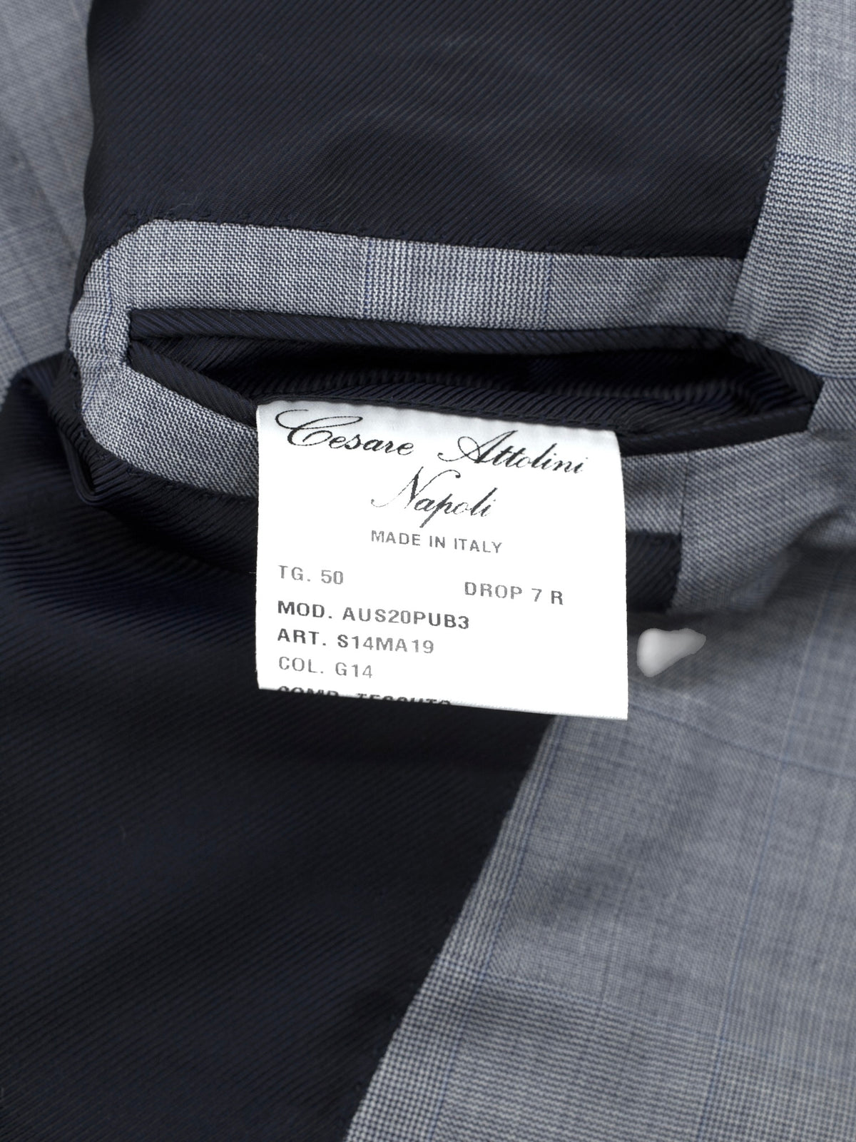 Cesare Attolini Light Grey & Steel Blue Super 150's & Silk Checkered Suit