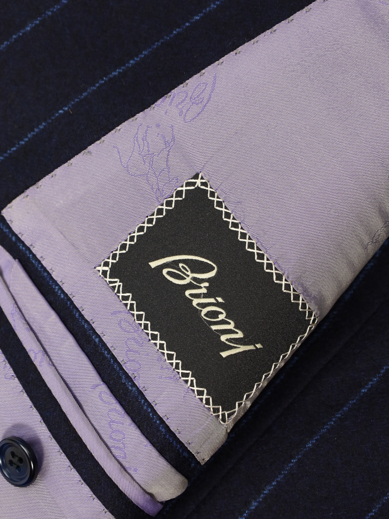 Brioni Navy Wool & Silk Chalk-Stripe Flannel Pallavicin Suit