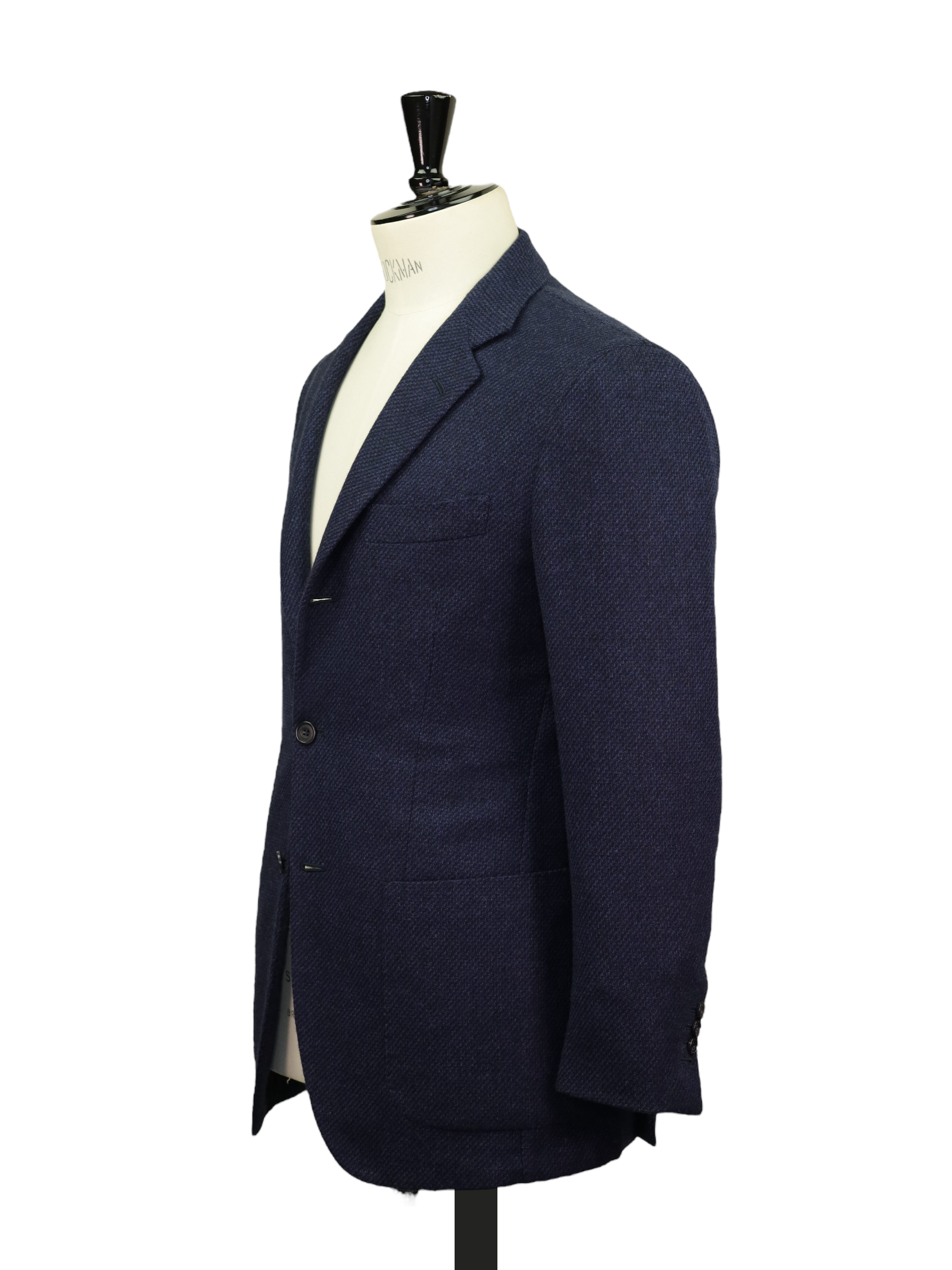 Kiton Blue Wool & Cashmere Bicolor Micro-Structure Jacket