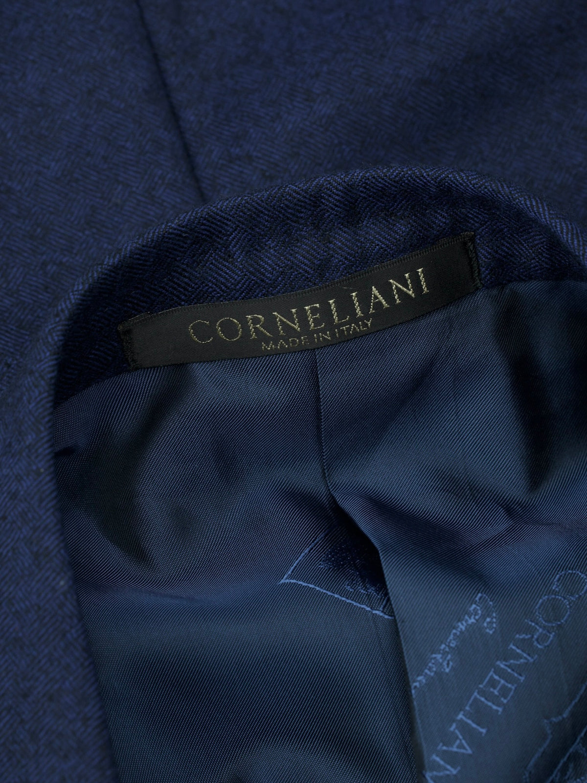 Corneliani Dark Royal-Blue Brushed-Wool Micro-Pattern Leader Suit