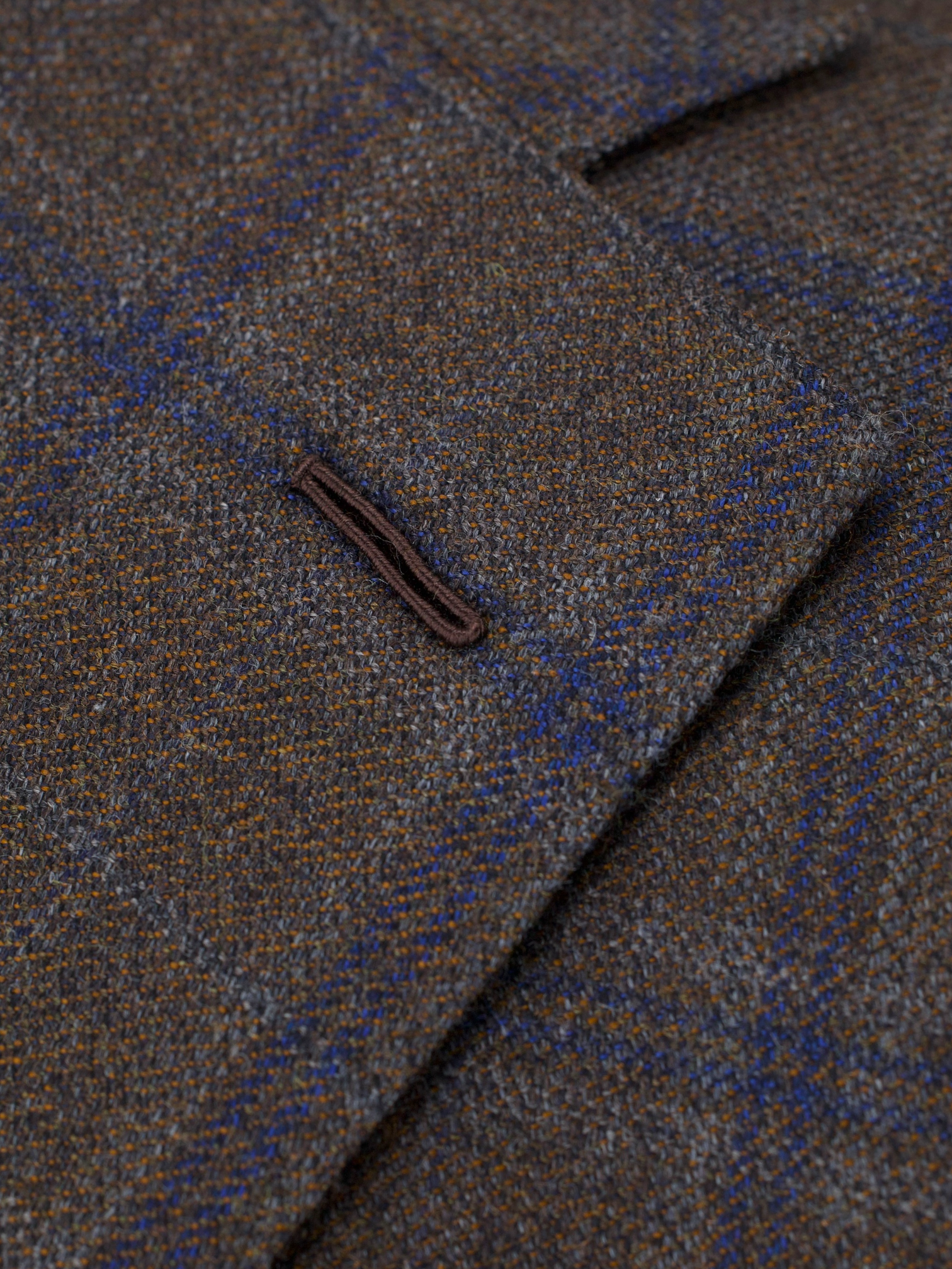 Caruso Brown & Blue Pure-Wool Windowpane Jacket