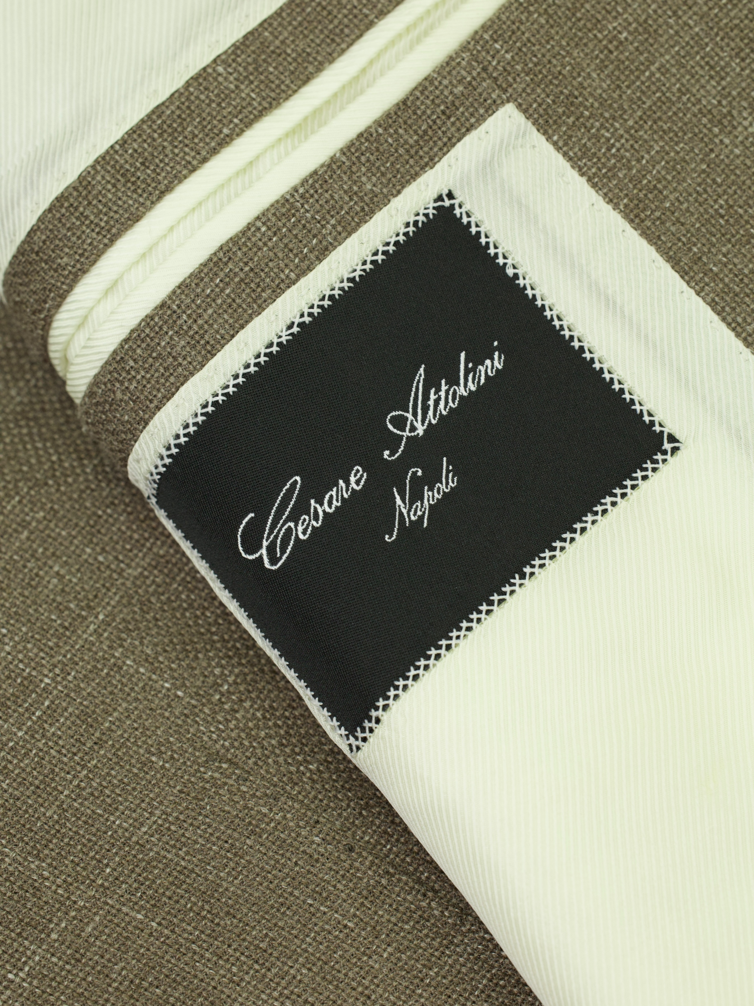 Cesare Attolini Light Brown Wool, Silk & Linen Hopsack Jacket