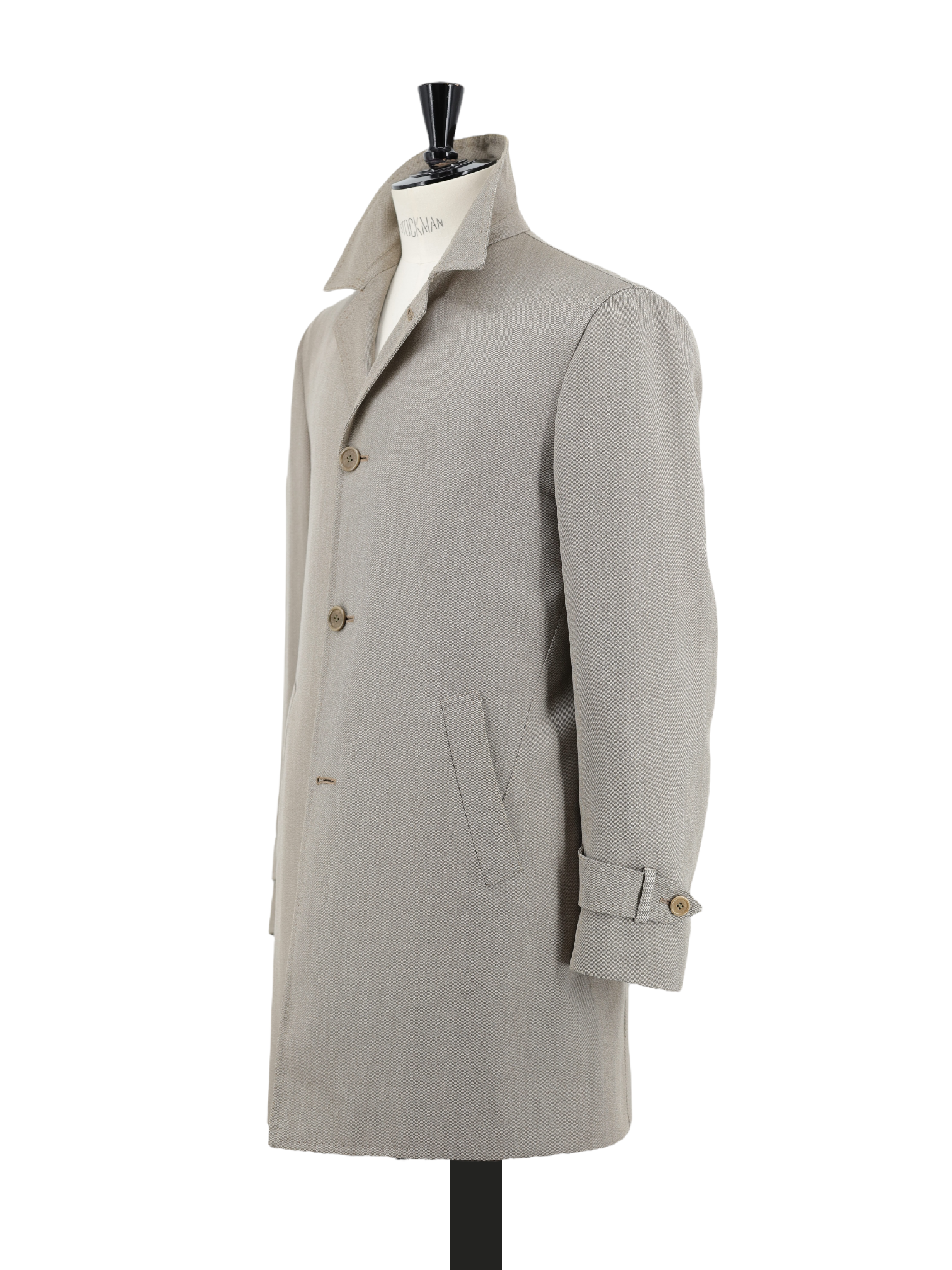Orazio Luciano Light Brown Wool Herringbone Sartorial Carcoat