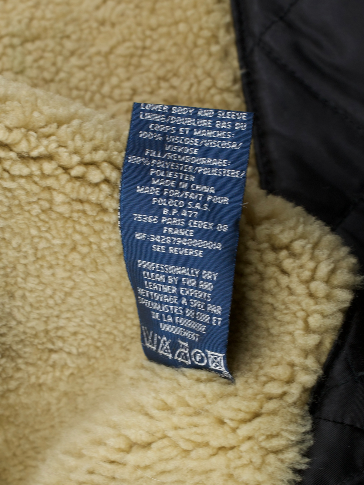 Ralph Lauren Dark Grey Vintage Cowhide & Sheepskin Lammy Pilot Jacket